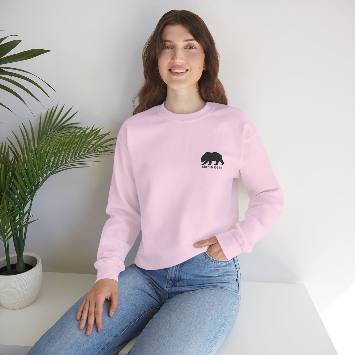 Mama Bear Embroidered Sweatshirt - Cozy, Stylish and Perfect for Moms