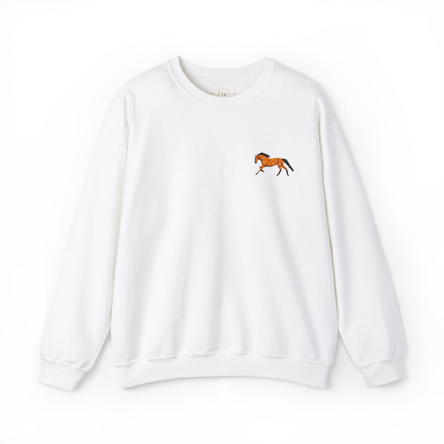 Brown Thoroughbred Horse Embroidered Sweatshirt
