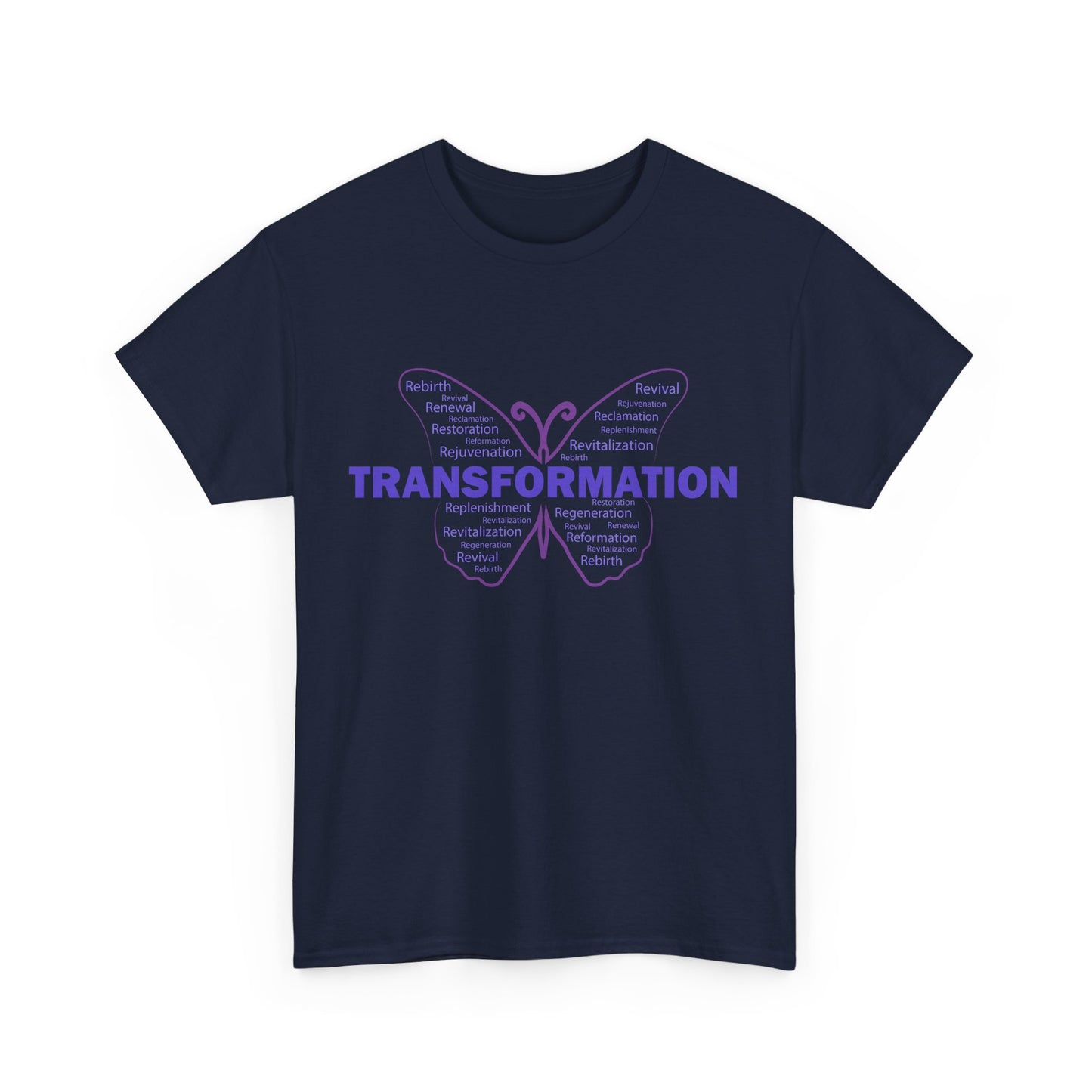 Transformation Heavy Cotton T-Shirt - Word Art Typography Wellness Graphic