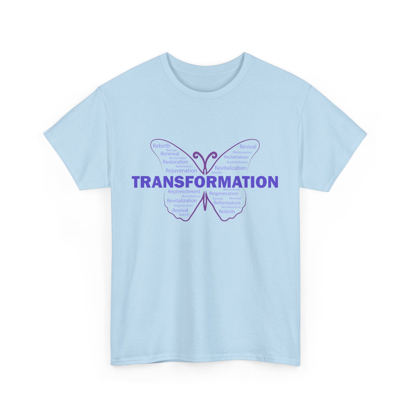 Transformation Heavy Cotton T-Shirt - Word Art Typography Wellness Graphic