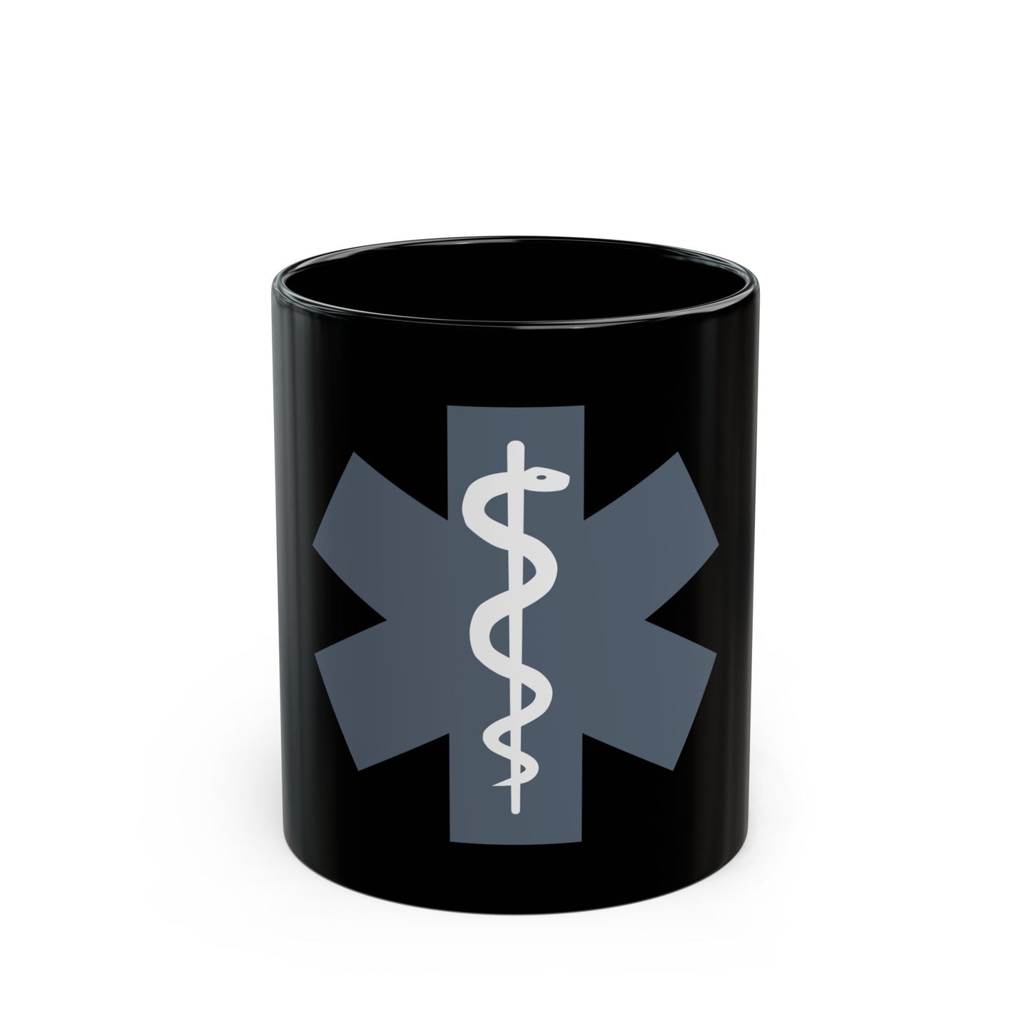 Emergency Medical Gray Symbol Black Mug (11oz, 15oz) - Healthcare