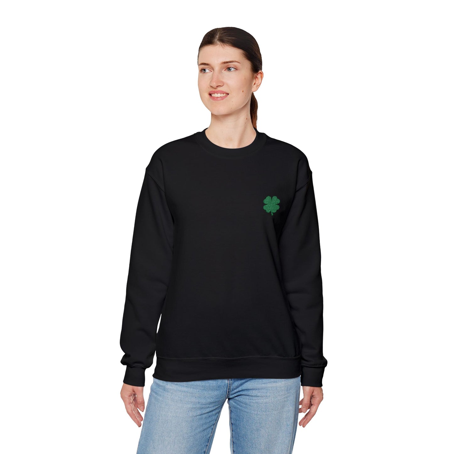 Four Leaf Clover Embroidered Sweatshirt - Symbol of Good Luck