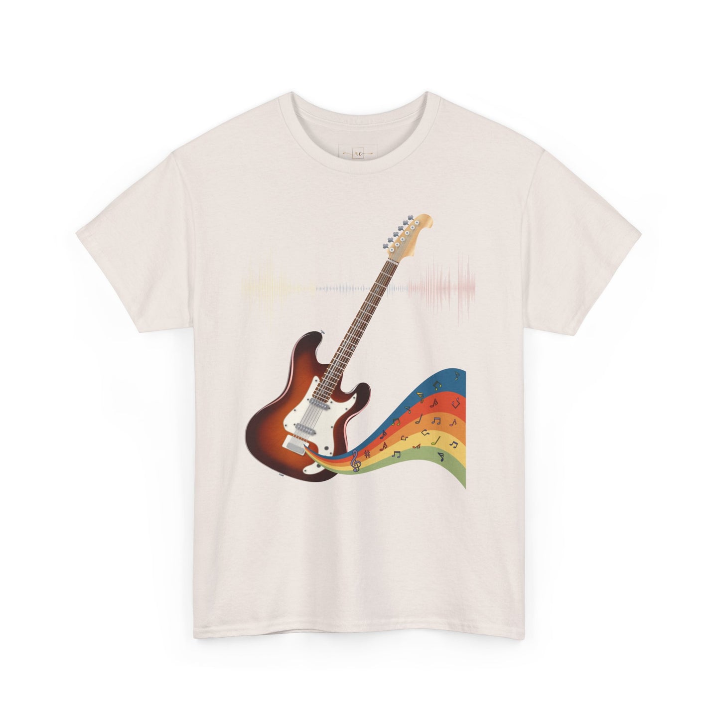 Hippie Guitar Heavy Cotton T-shirt - Rock Music Graphic Tee