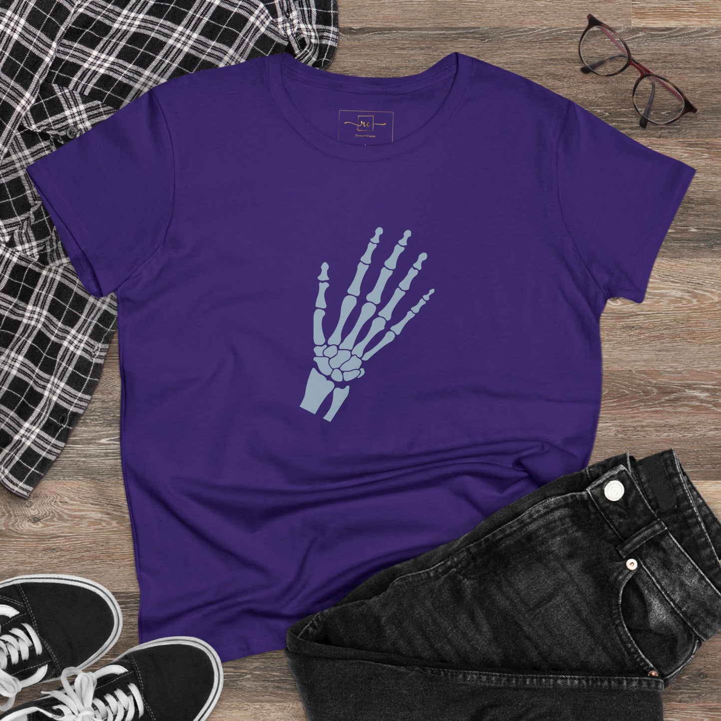 Human Hand Bones Women's Mid-weight Cotton Tee - Medical