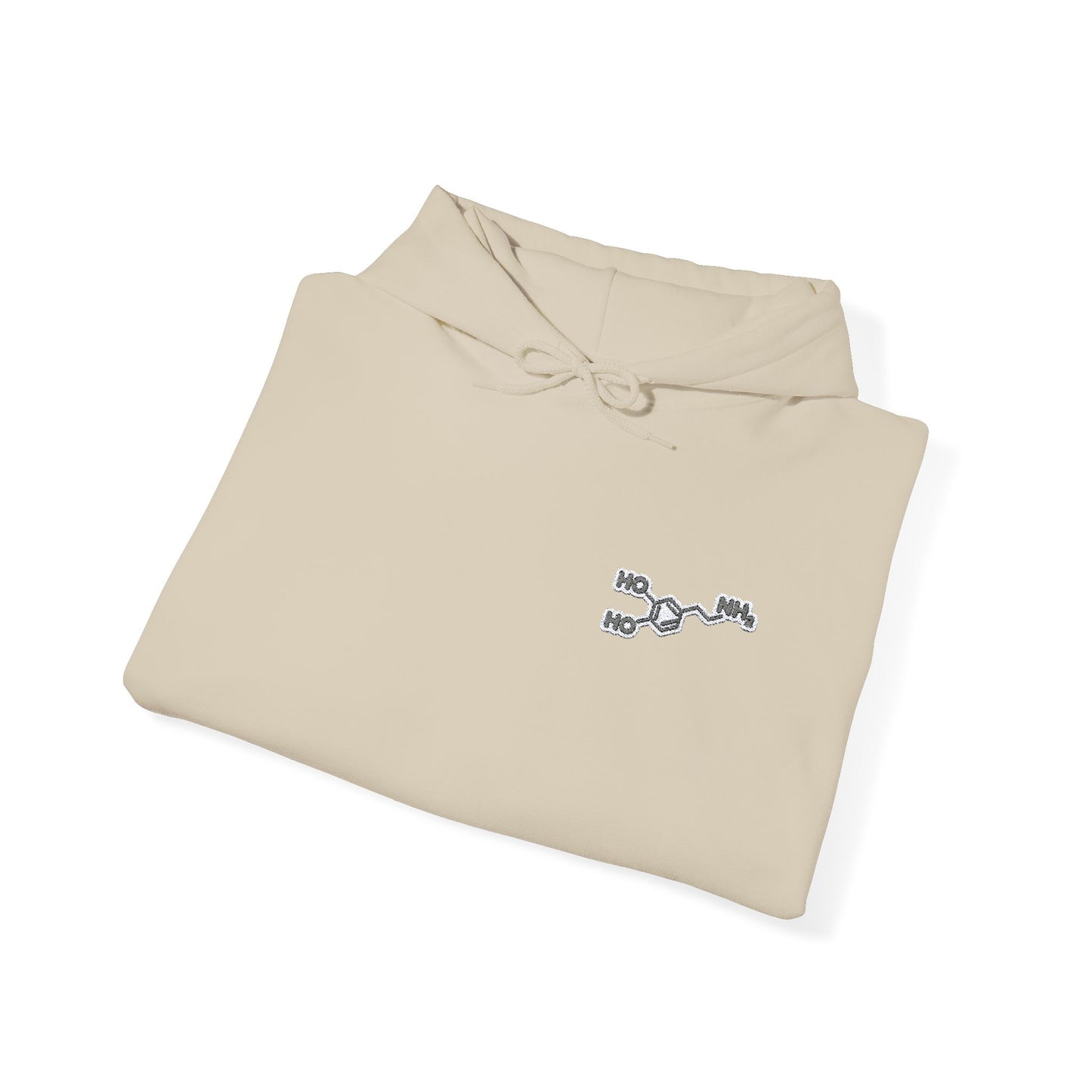 Dopamine Symbol Embroidered Hoodie for Science Nerds