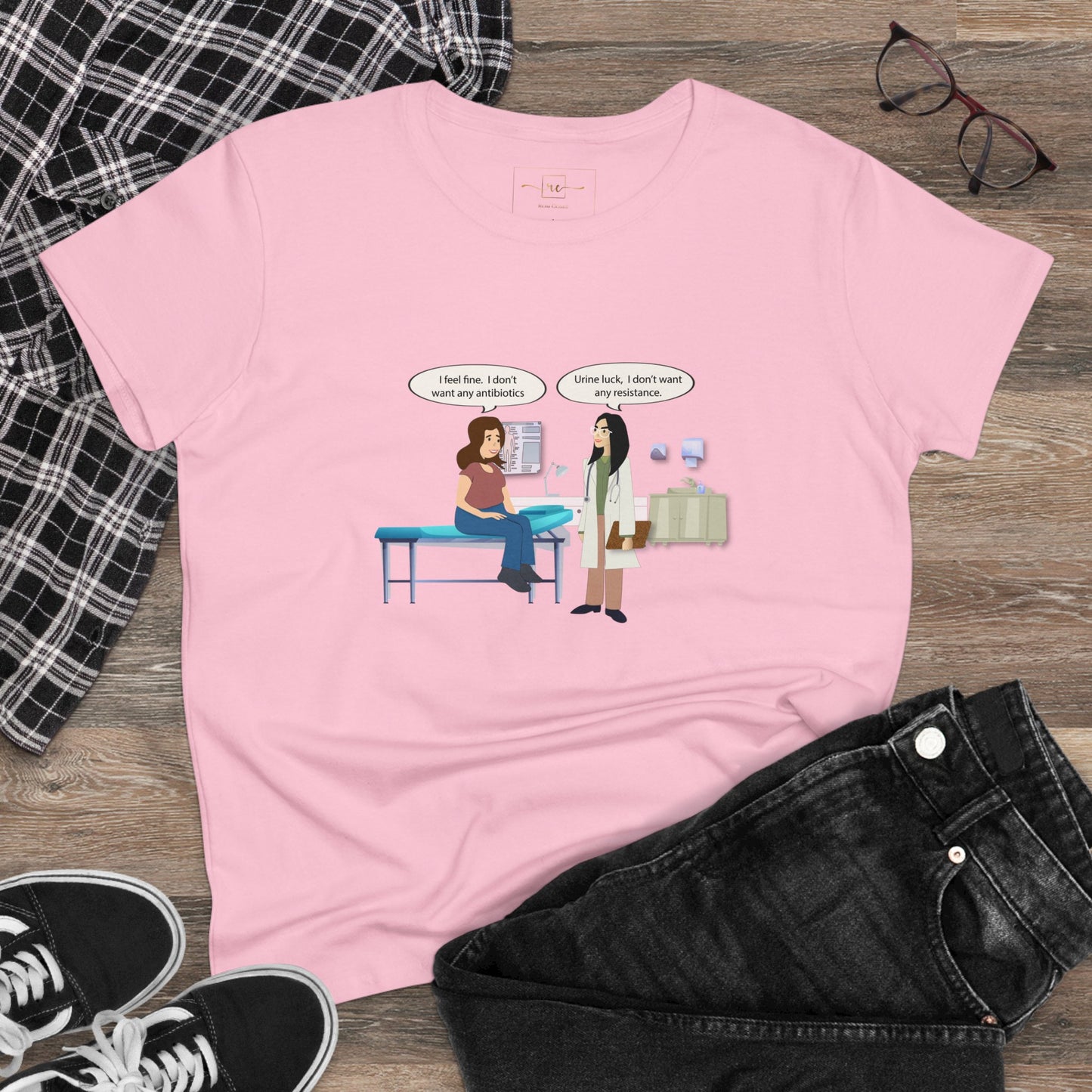 Urine Luck Women's Midweight Cotton Tee - Medical Humor
