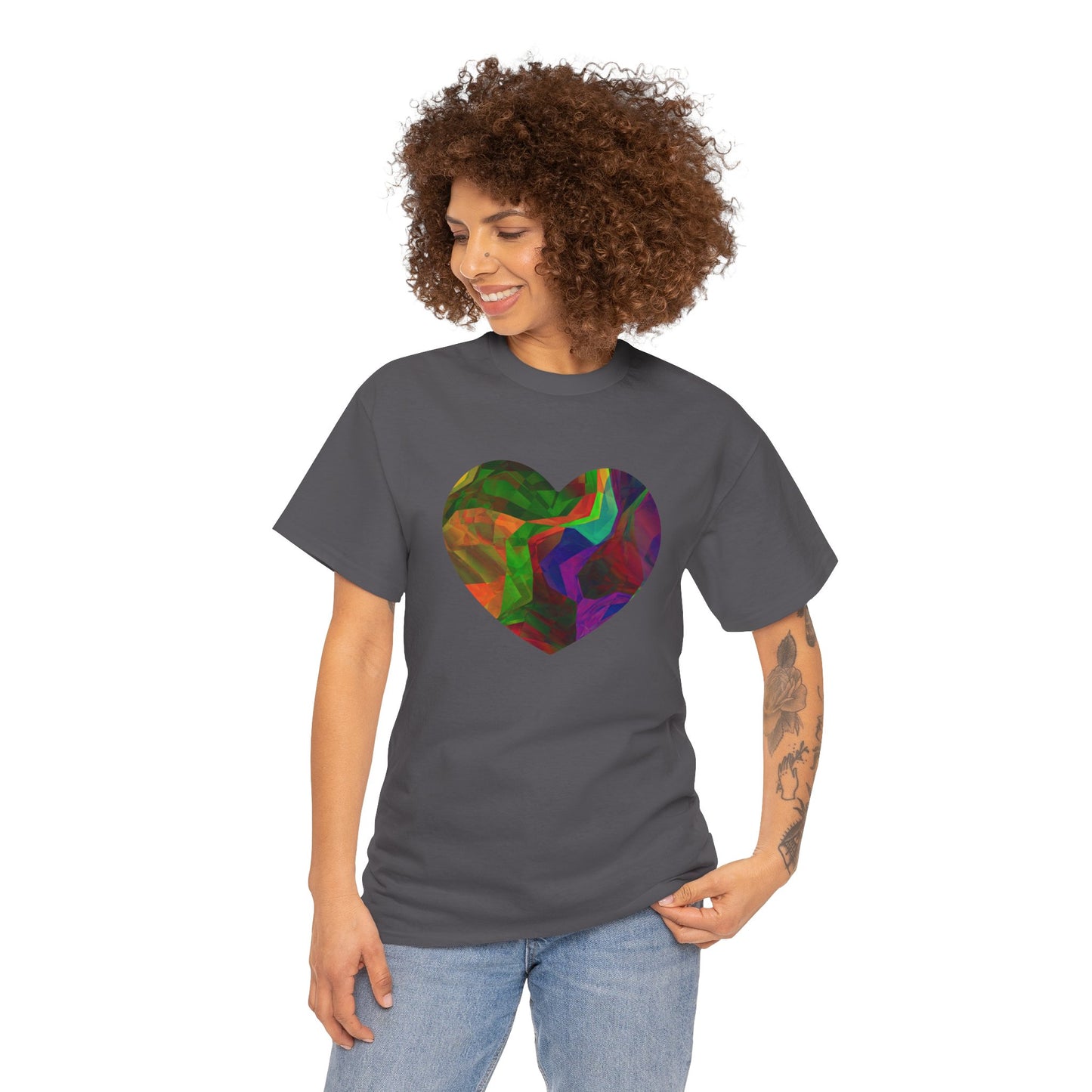 Colorful Heart Abstract Heavy Cotton T-Shirt
