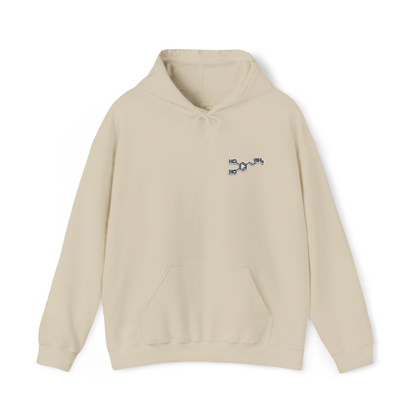 Dopamine Symbol Embroidered Hoodie for Science Nerds