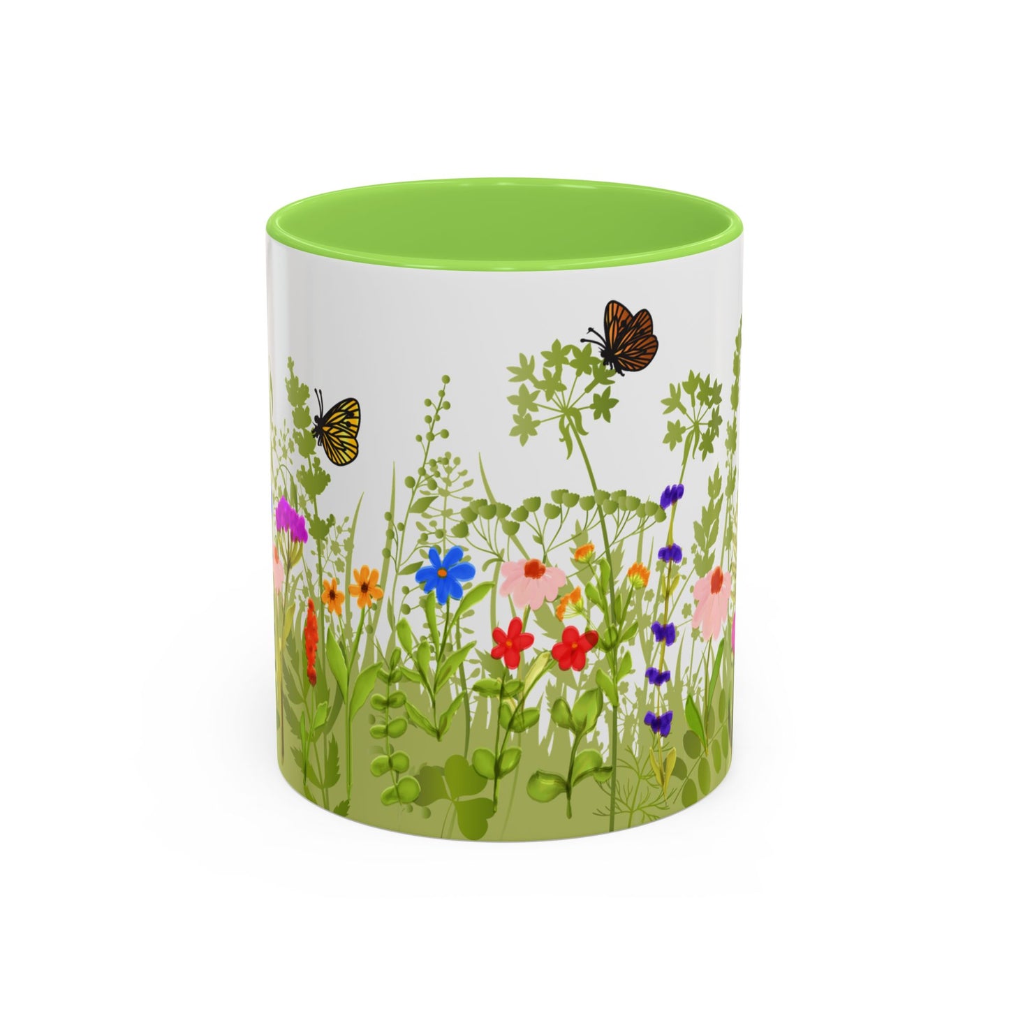 Watercolor Wildflower Mug 2 - Botanical Floral Coffee Mug - Gift for Moms, Gardeners, Art Lovers, Spring & Easter - Ceramic Mug with Color Inside (11oz, 15oz)