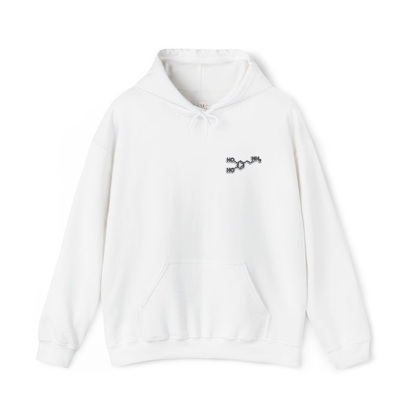 Dopamine Symbol Embroidered Hoodie for Science Nerds