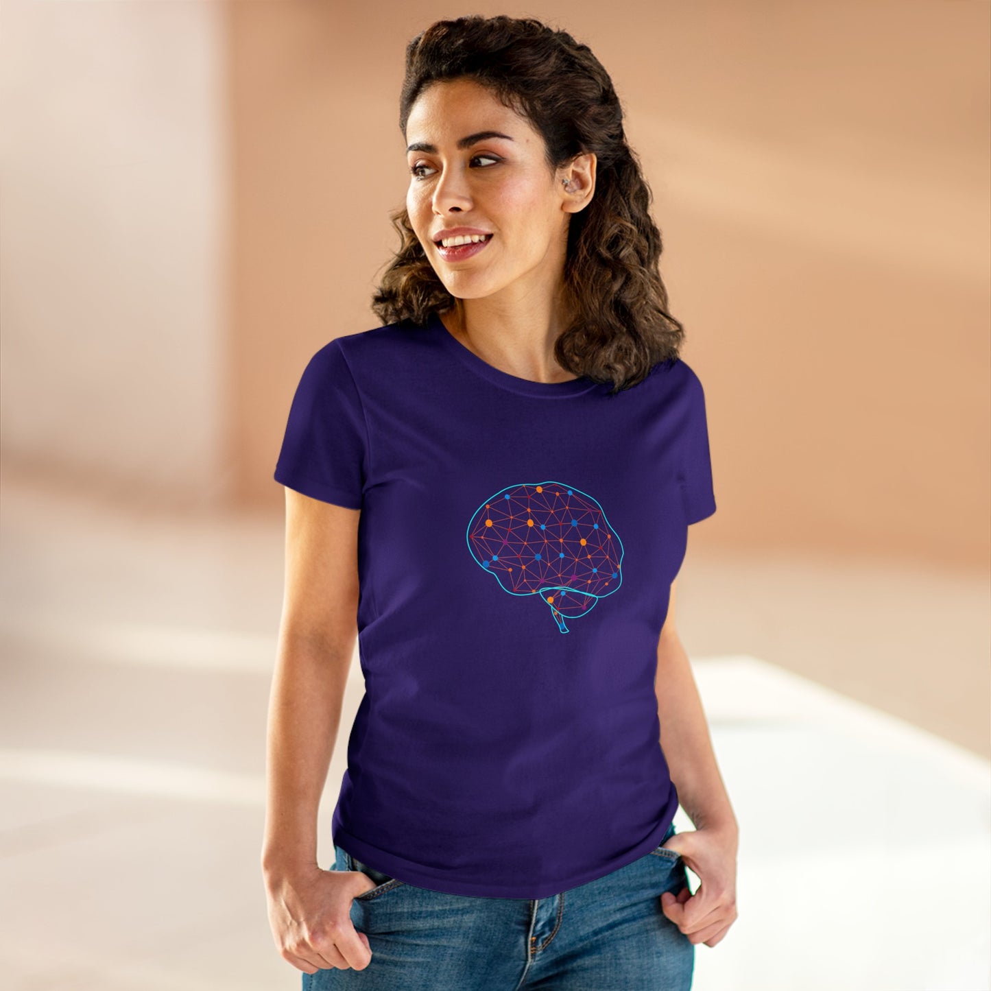 Colorful Brain Women's Mid-weight Cotton Tee - Medical