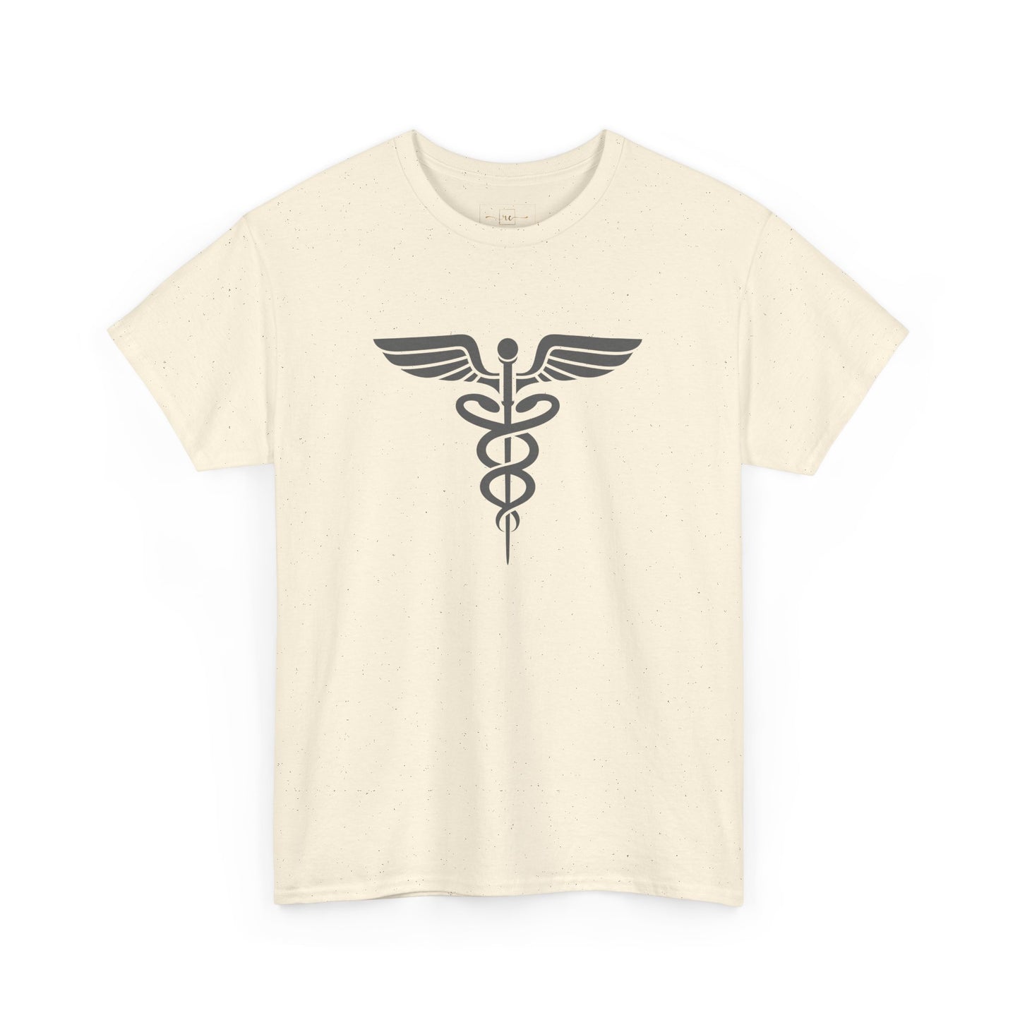 Caduceus Gray Symbol Heavy Cotton T-Shirt