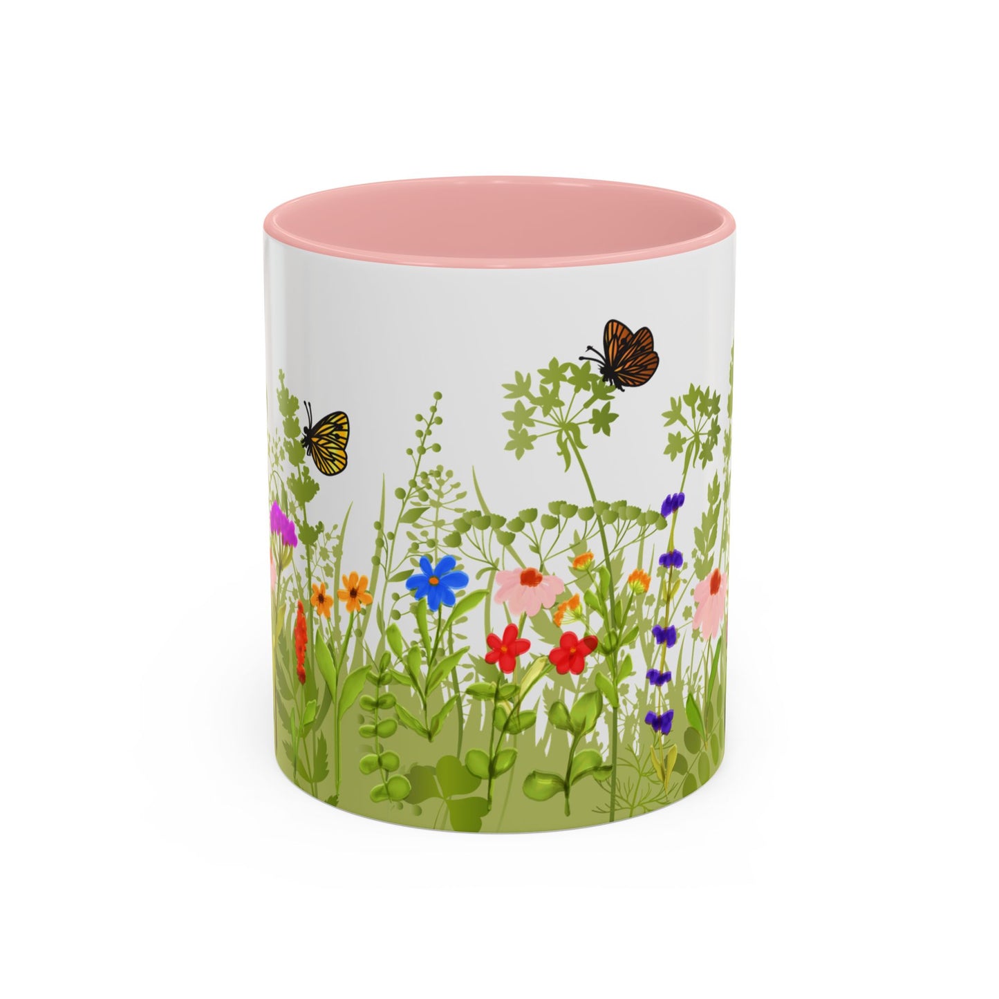 Watercolor Wildflower Mug - Botanical Floral Coffee Mug - Gift for Moms, Gardeners, Art Lovers, Spring & Easter - Ceramic Mug with Color Inside (11oz, 15oz)