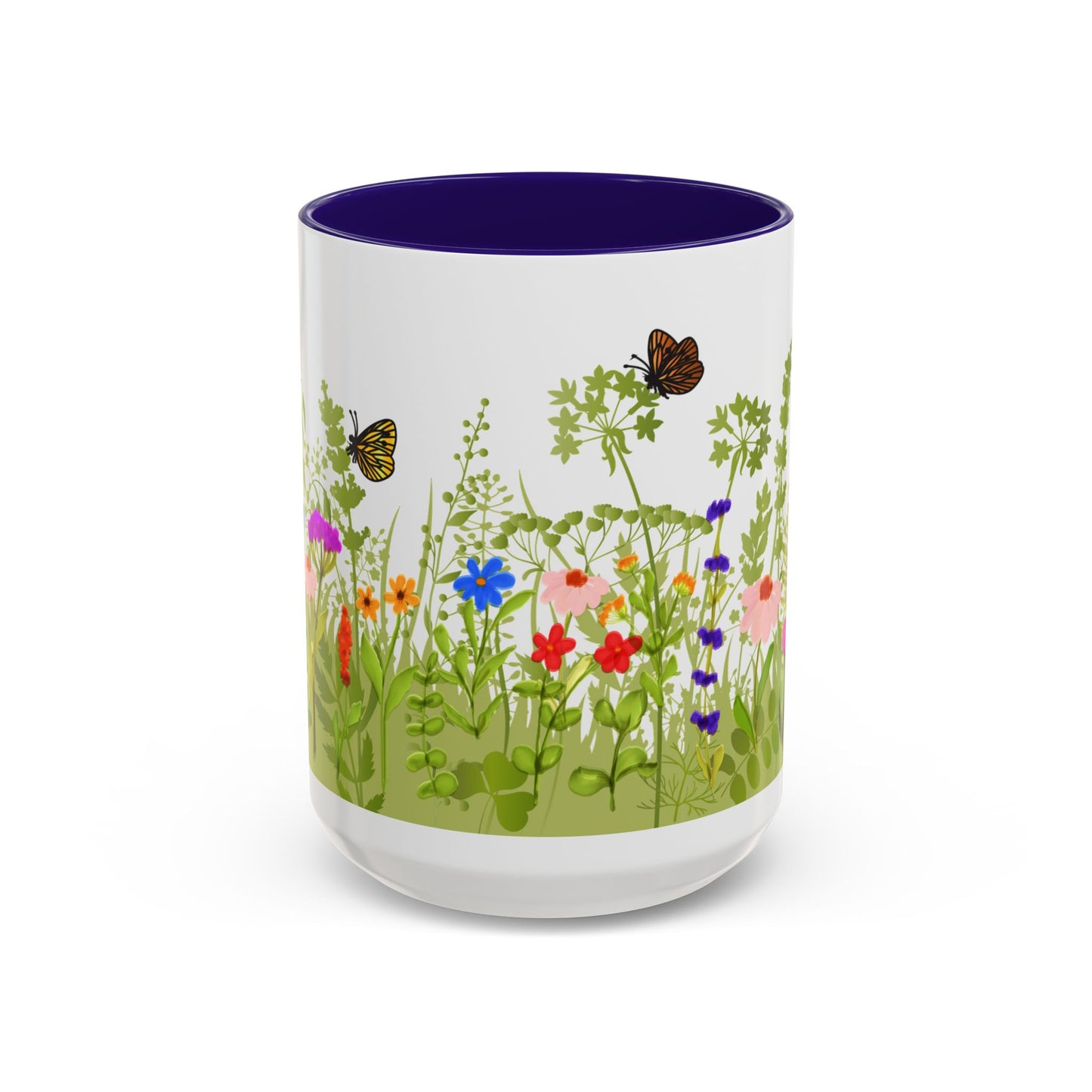 Watercolor Wildflower Mug 2 - Botanical Floral Coffee Mug - Gift for Moms, Gardeners, Art Lovers, Spring & Easter - Ceramic Mug with Color Inside (11oz, 15oz)