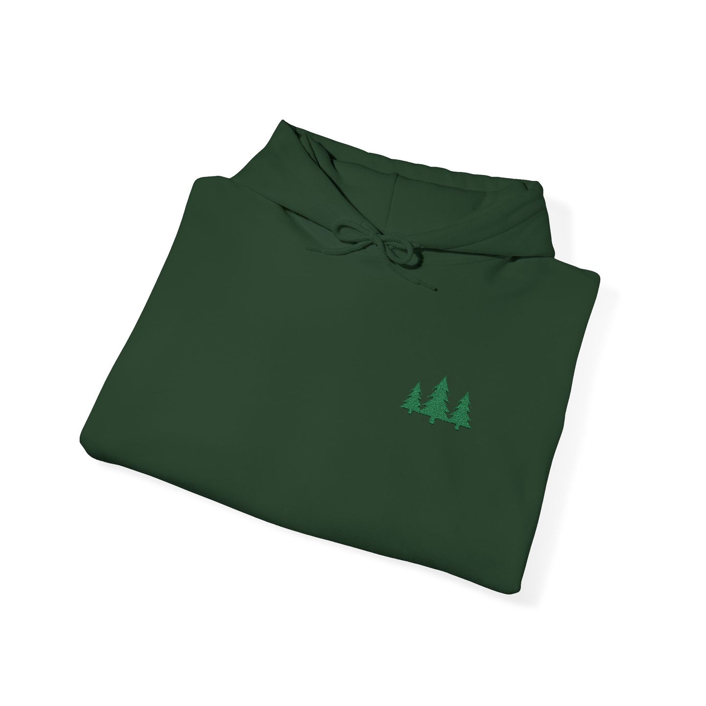 Pine Trees Embroidered Hooded Sweatshirt