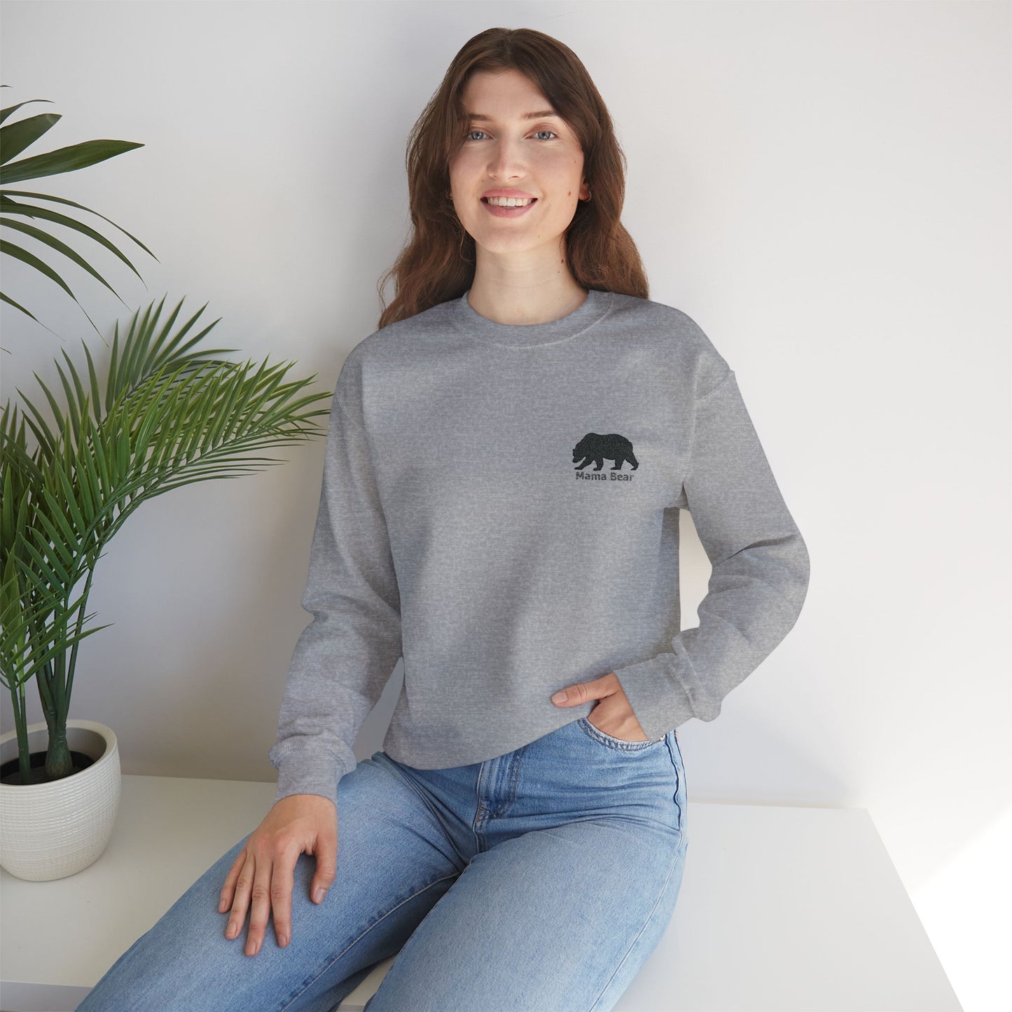 Mama Bear Embroidered Sweatshirt - Cozy, Stylish and Perfect for Moms