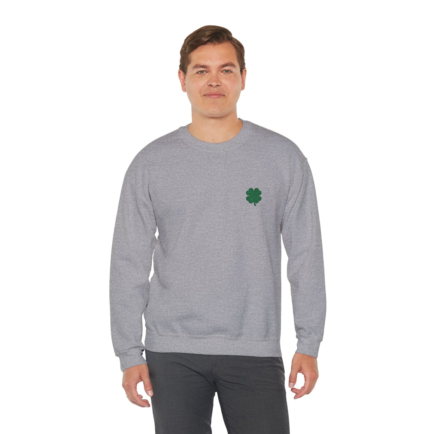 Four Leaf Clover Embroidered Sweatshirt - Symbol of Good Luck