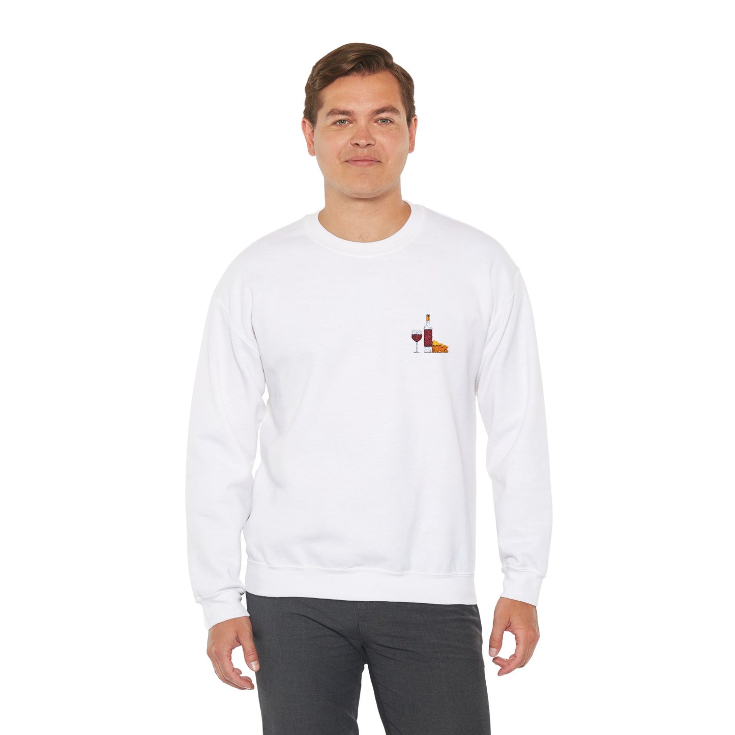 Cheese and Wine Embroidered Sweatshirt