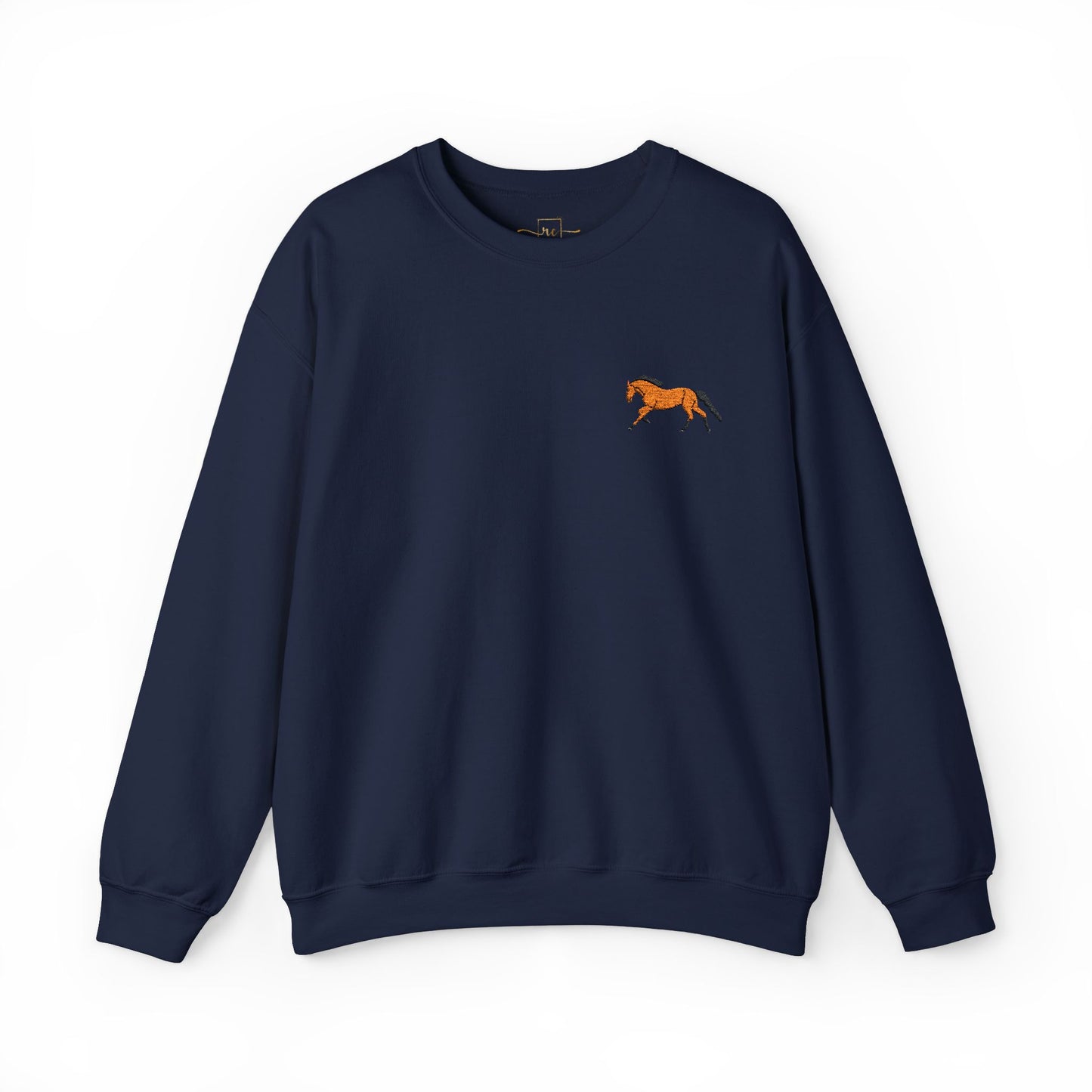 Brown Thoroughbred Horse Embroidered Sweatshirt
