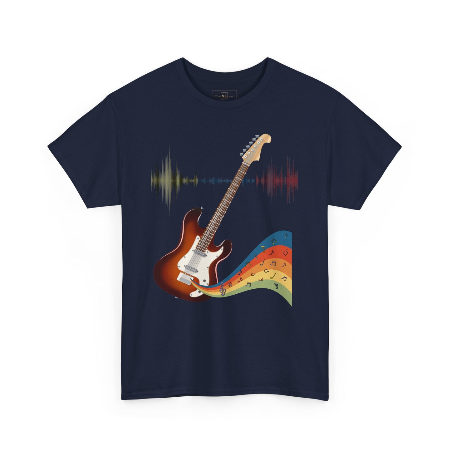 Hippie Guitar Heavy Cotton T-shirt - Rock Music Graphic Tee