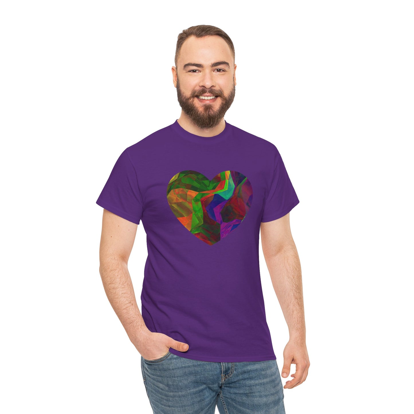 Colorful Heart Abstract Heavy Cotton T-Shirt