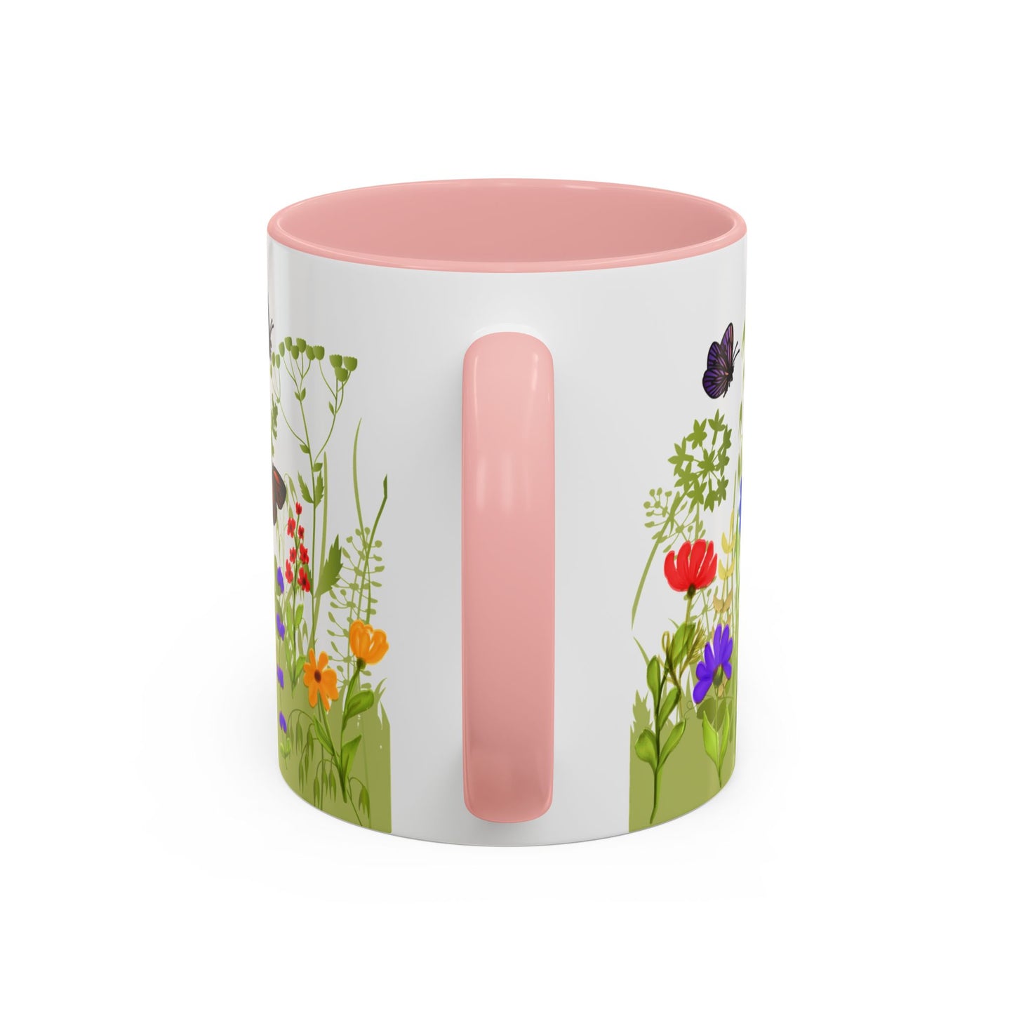 Watercolor Wildflower Mug - Botanical Floral Coffee Mug - Gift for Moms, Gardeners, Art Lovers, Spring & Easter - Ceramic Mug with Color Inside (11oz, 15oz)