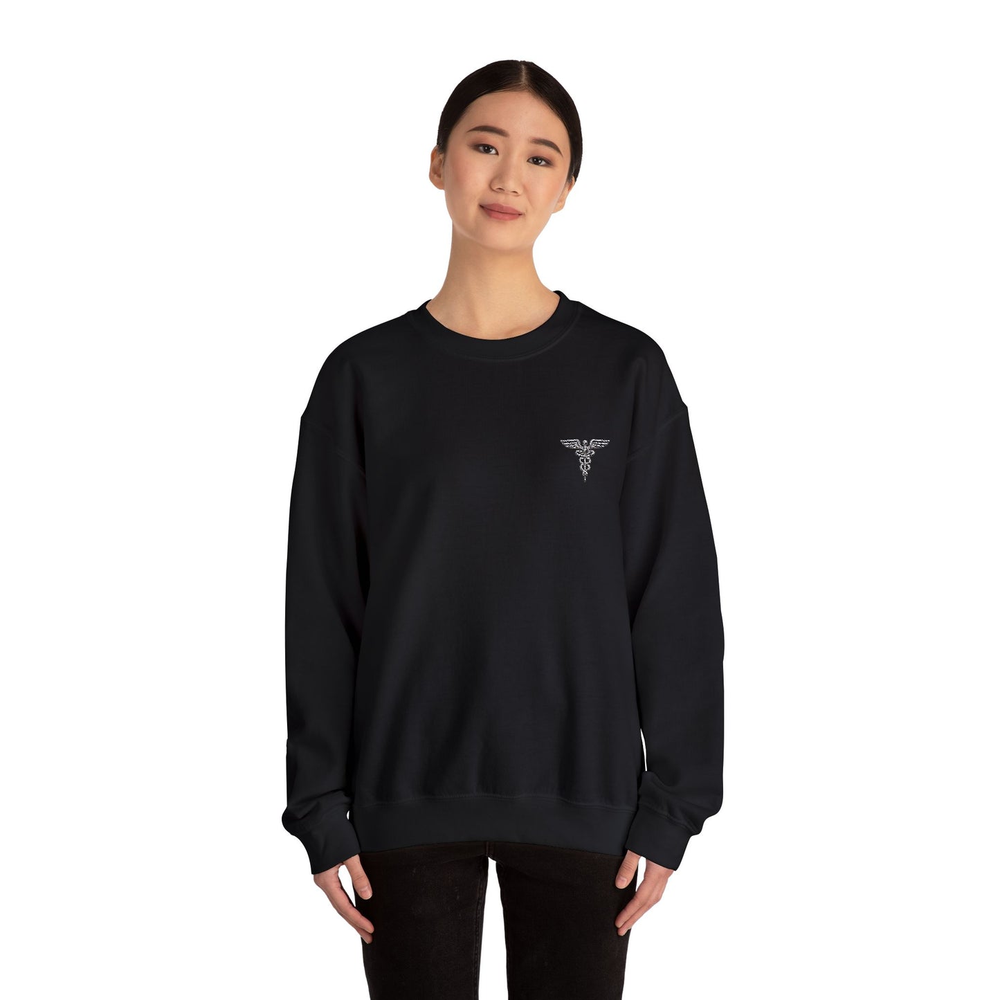 Caduceus Symbol Healthcare Embroidered Crewneck Sweatshirt