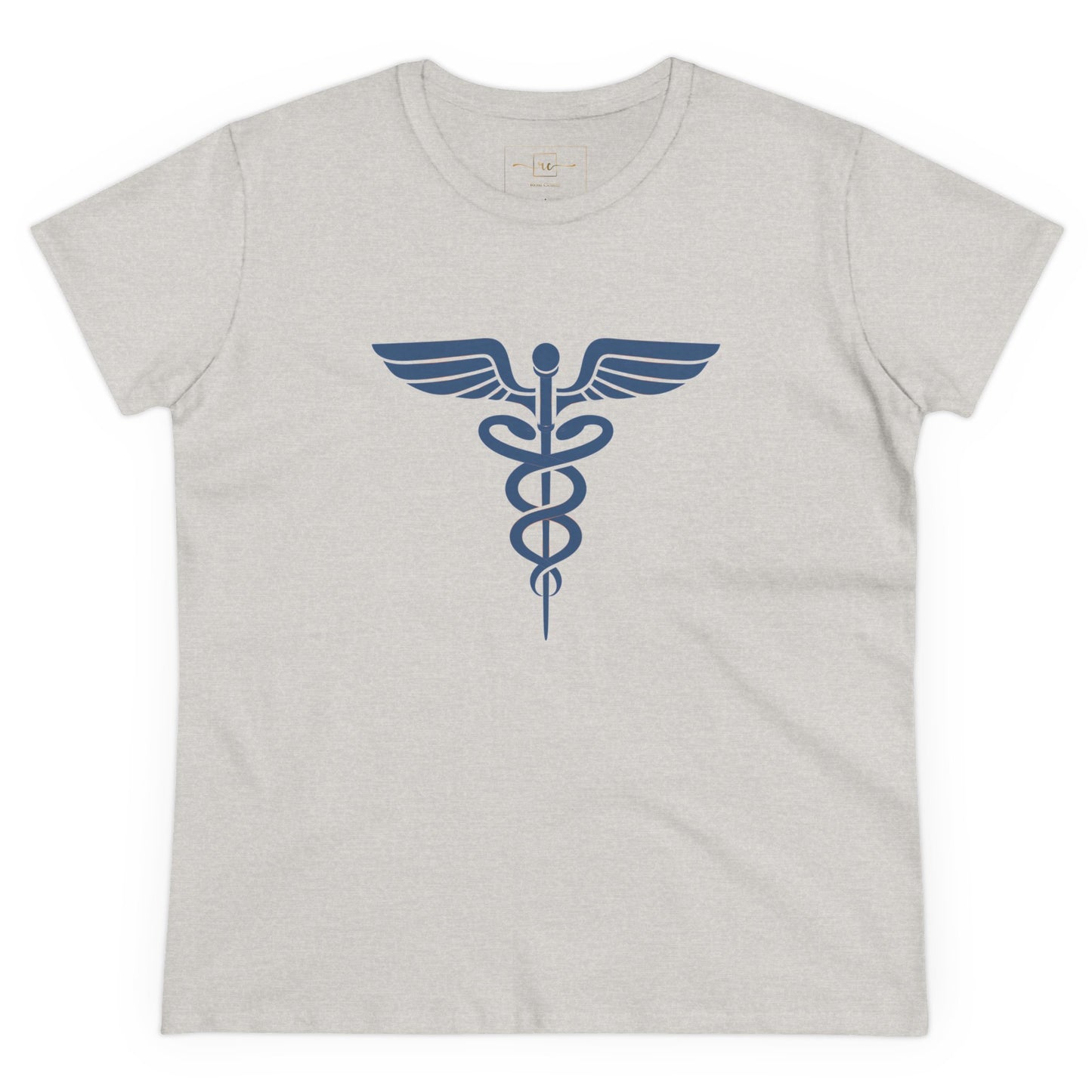 Caduceus Blue Symbol Women's Midweight Cotton Tee - Medical