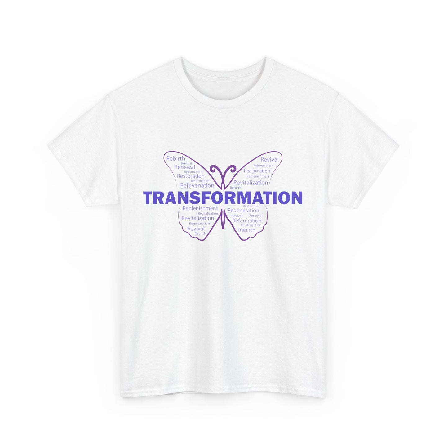 Transformation Heavy Cotton T-Shirt - Word Art Typography Wellness Graphic