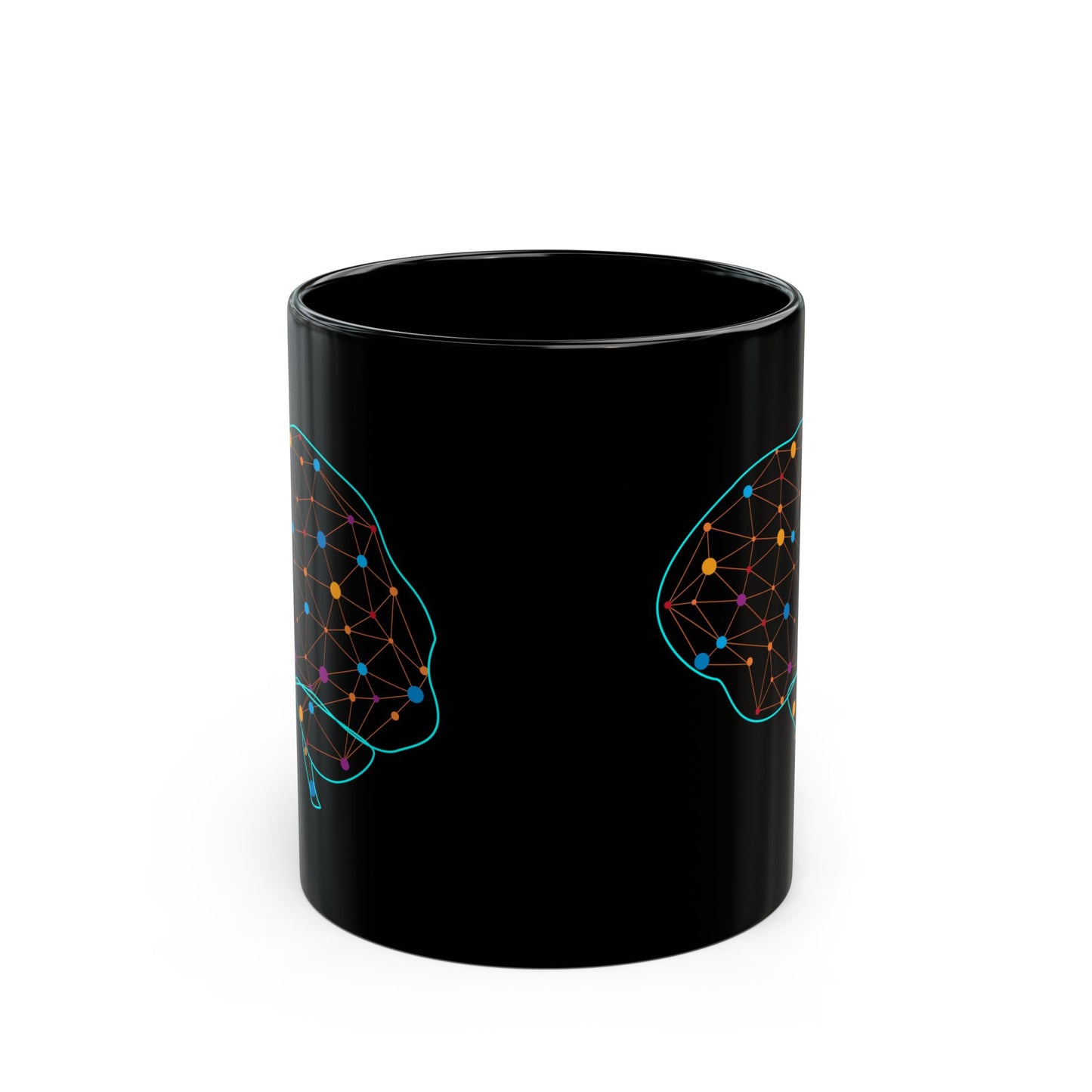 Neurology Brain Art Coffee Mug - Medical Gift for Neurologist, Psychiatrist, Psychologist, Doctor (Black, 11oz & 15oz)
