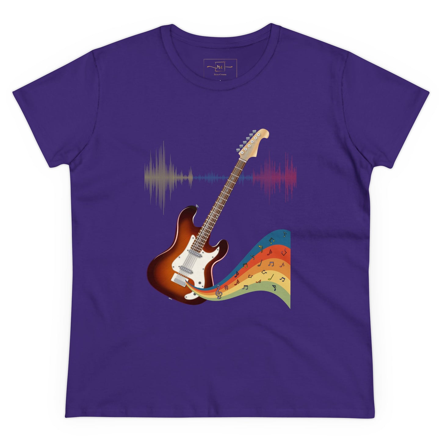 Hippie Guitar Women's Mid-weight Cotton Tee - Rock Music Graphic