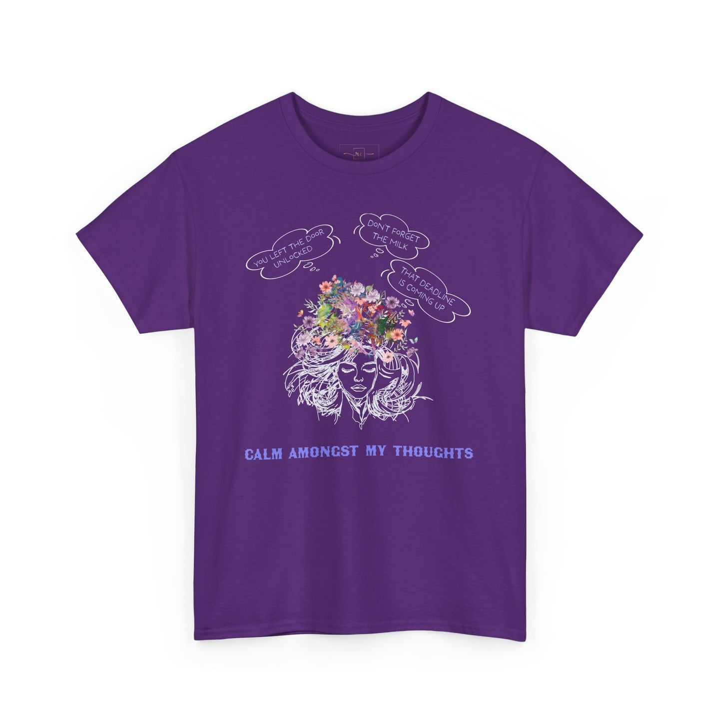 Wellness Calm Thoughts Mental Health Heavy Cotton T-Shirt