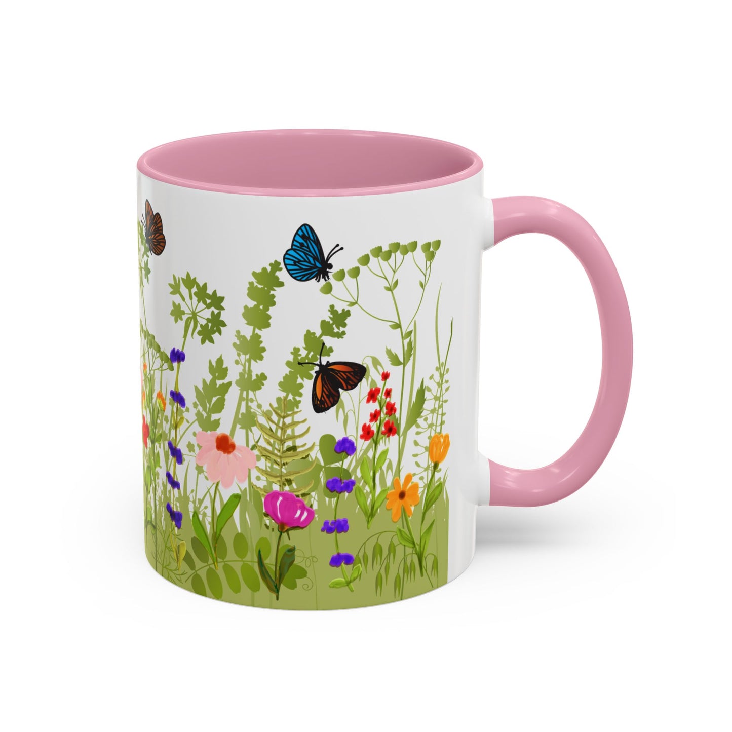 Watercolor Wildflower Mug 2 - Botanical Floral Coffee Mug - Gift for Moms, Gardeners, Art Lovers, Spring & Easter - Ceramic Mug with Color Inside (11oz, 15oz)