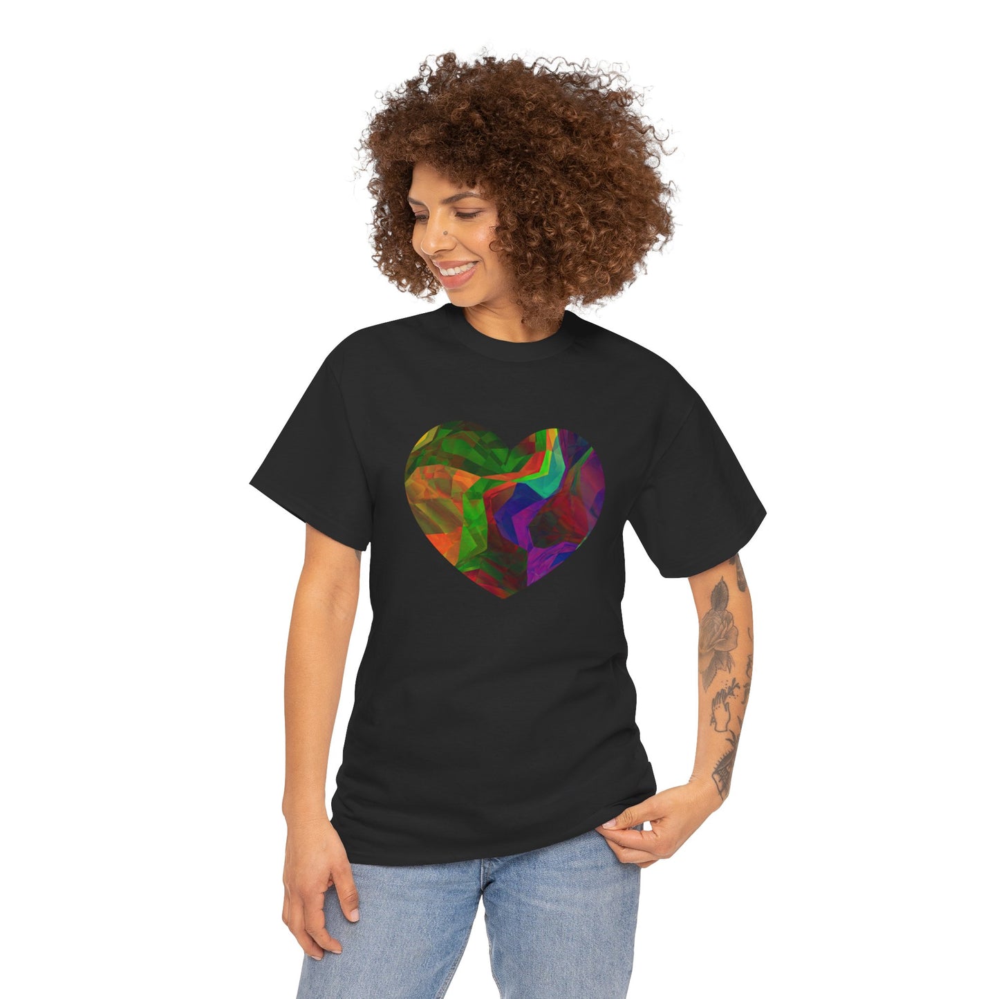 Colorful Heart Abstract Heavy Cotton T-Shirt