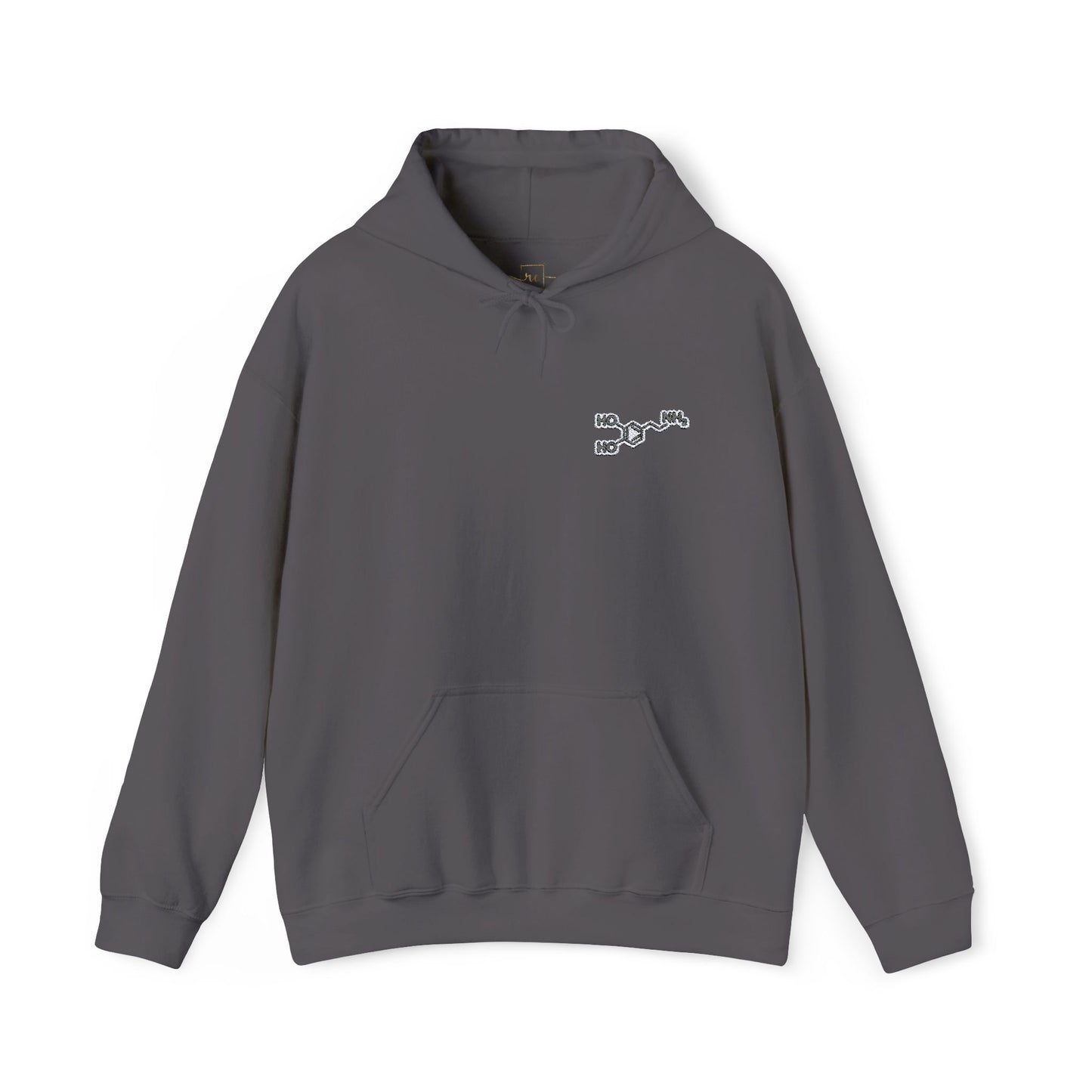 Dopamine Symbol Embroidered Hoodie for Science Nerds