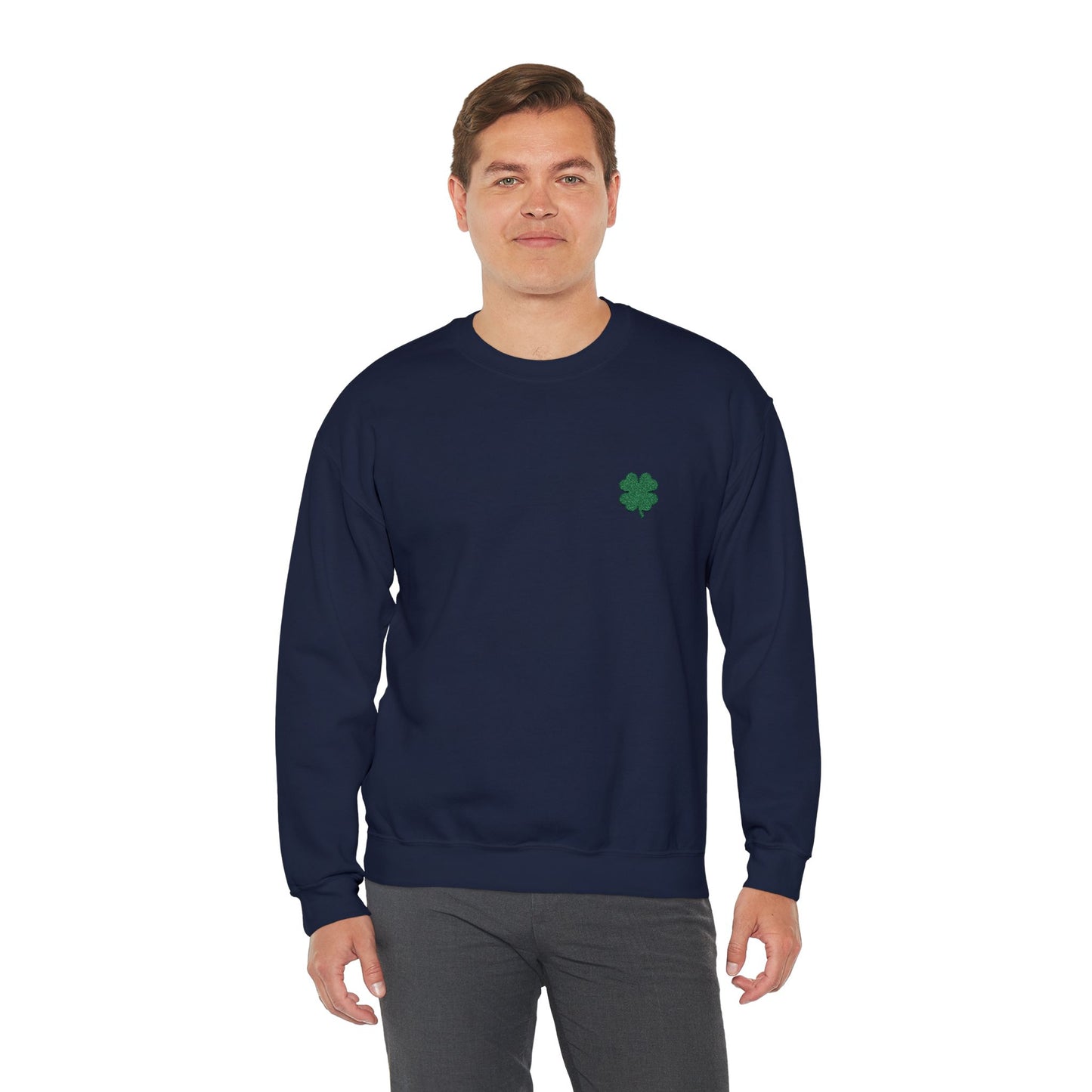 Four Leaf Clover Embroidered Sweatshirt - Symbol of Good Luck
