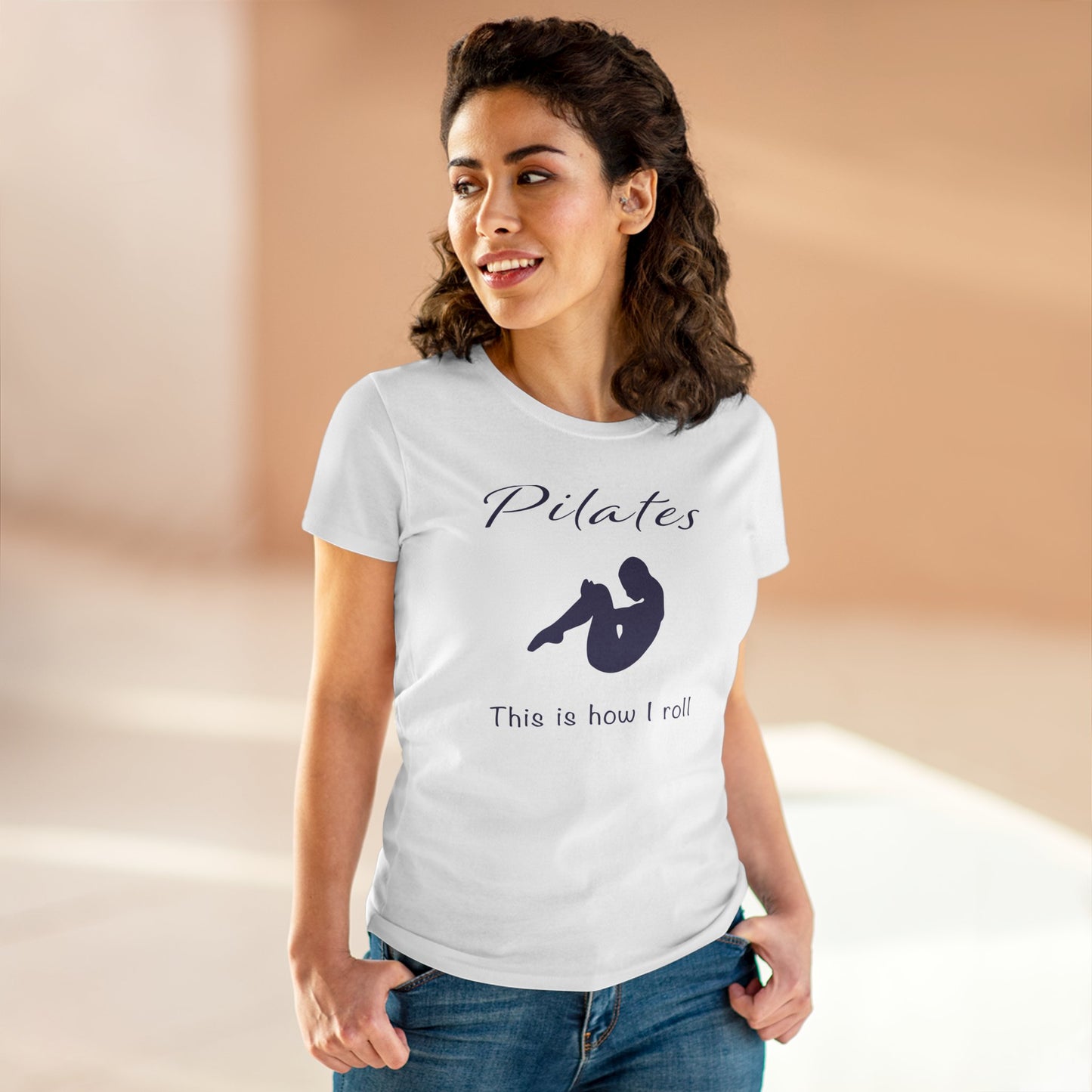 Pilates How I Roll Women's Mid-weight Cotton Tee - Wellness Fitness Health