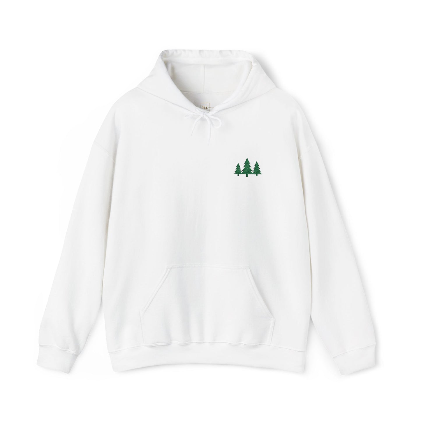 Pine Trees Embroidered Hooded Sweatshirt