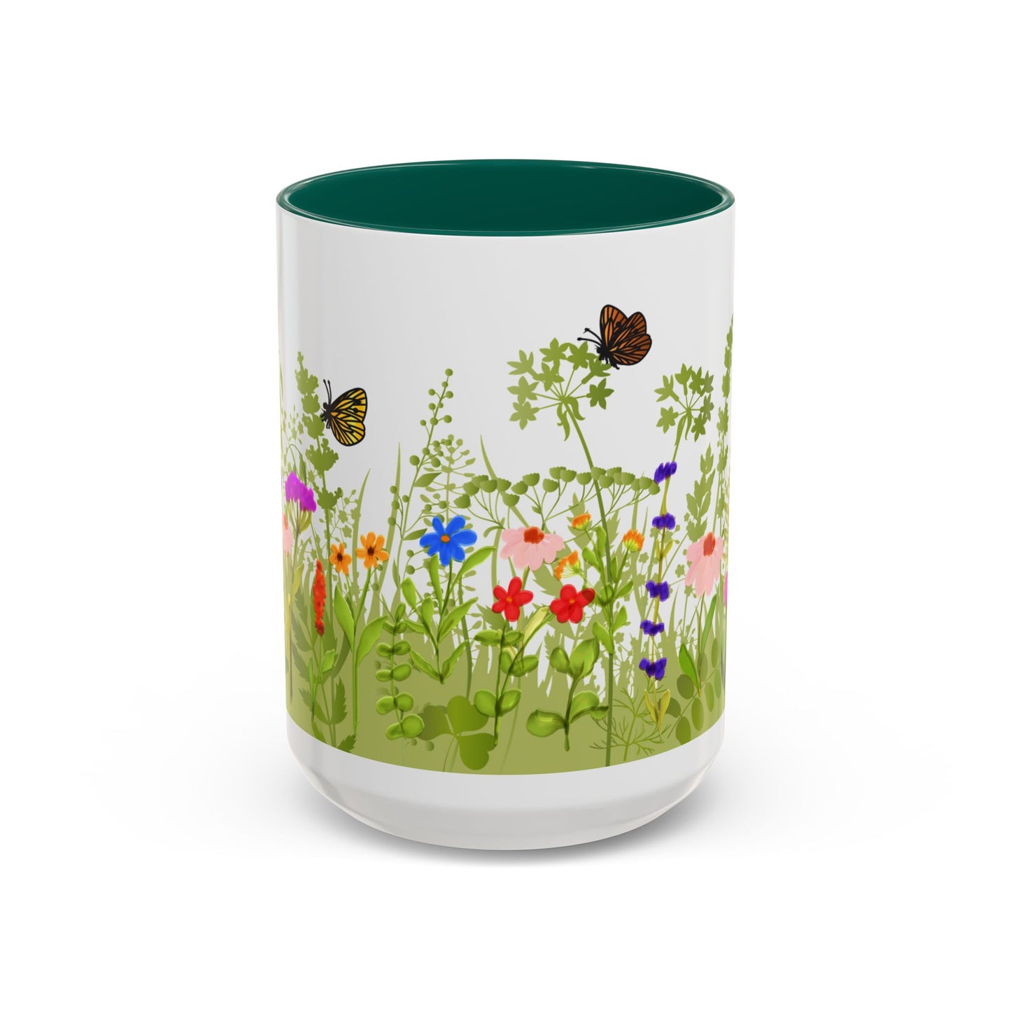 Watercolor Wildflower Mug 2 - Botanical Floral Coffee Mug - Gift for Moms, Gardeners, Art Lovers, Spring & Easter - Ceramic Mug with Color Inside (11oz, 15oz)