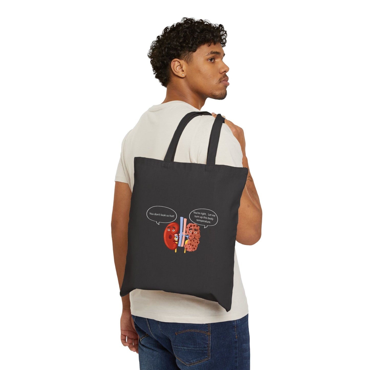 Kidney Sponge Talk Cotton Canvas Tote - Medical Humor Joke