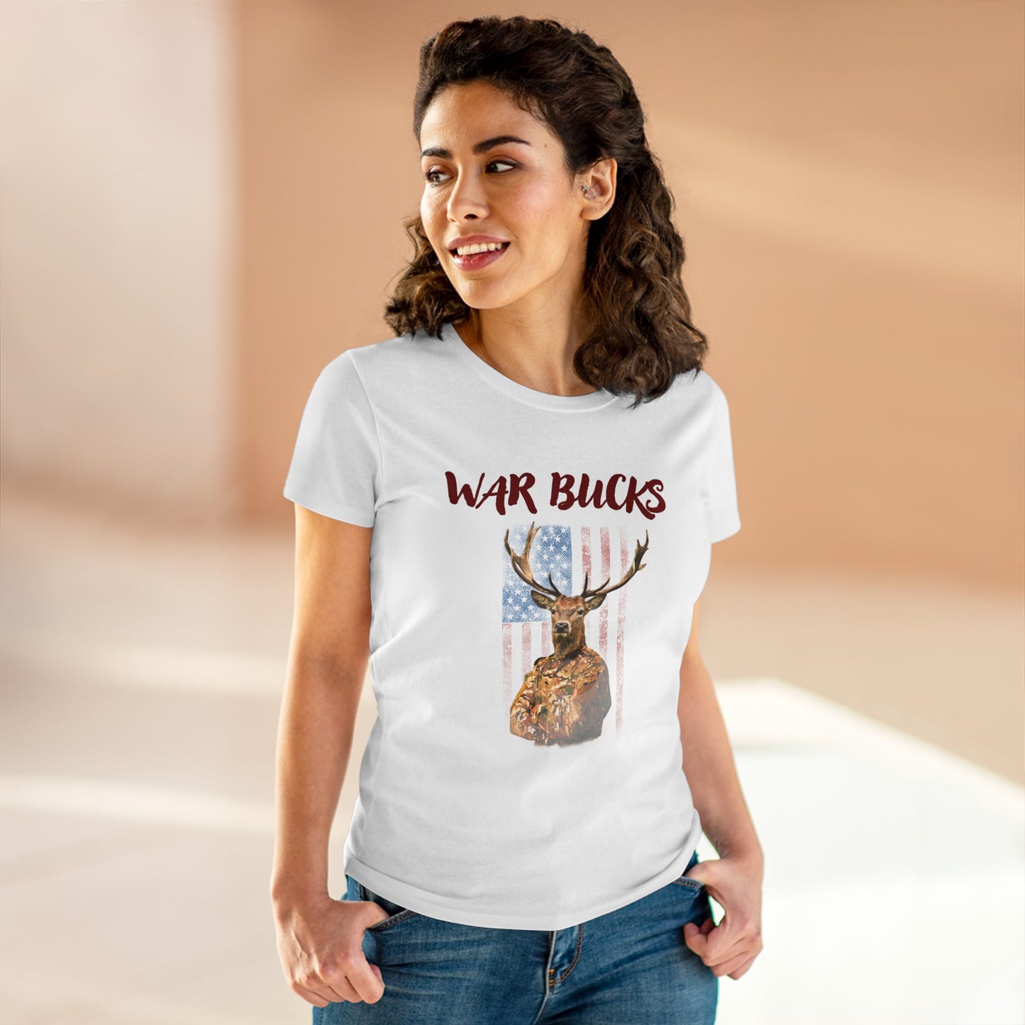 War Bucks Band Women's Mid-weight Cotton Tee - Rock Music Graphic