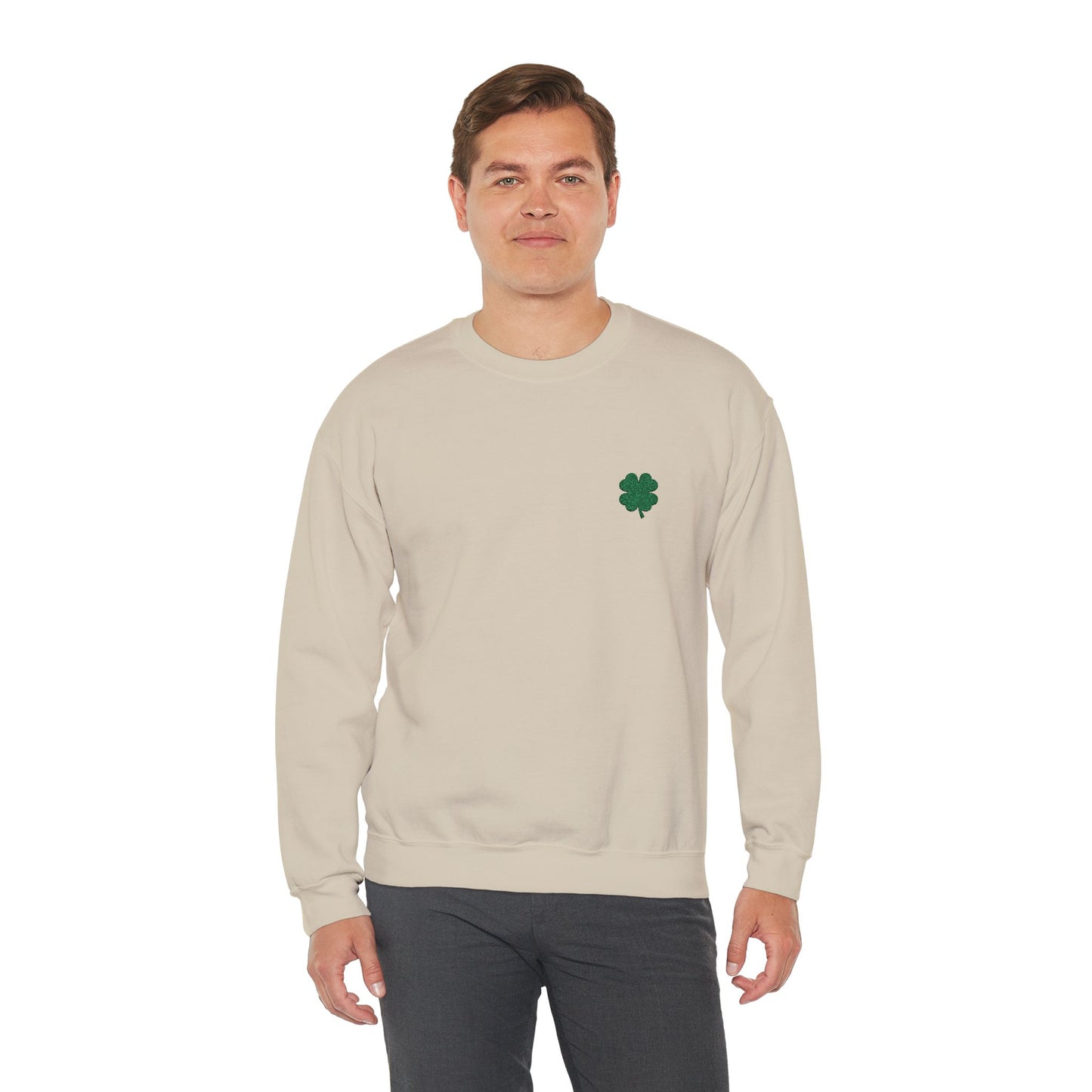 Four Leaf Clover Embroidered Sweatshirt - Symbol of Good Luck