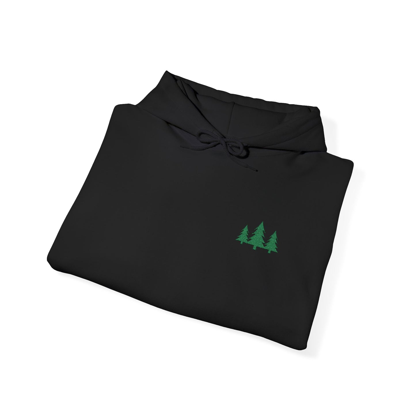 Pine Trees Embroidered Hooded Sweatshirt