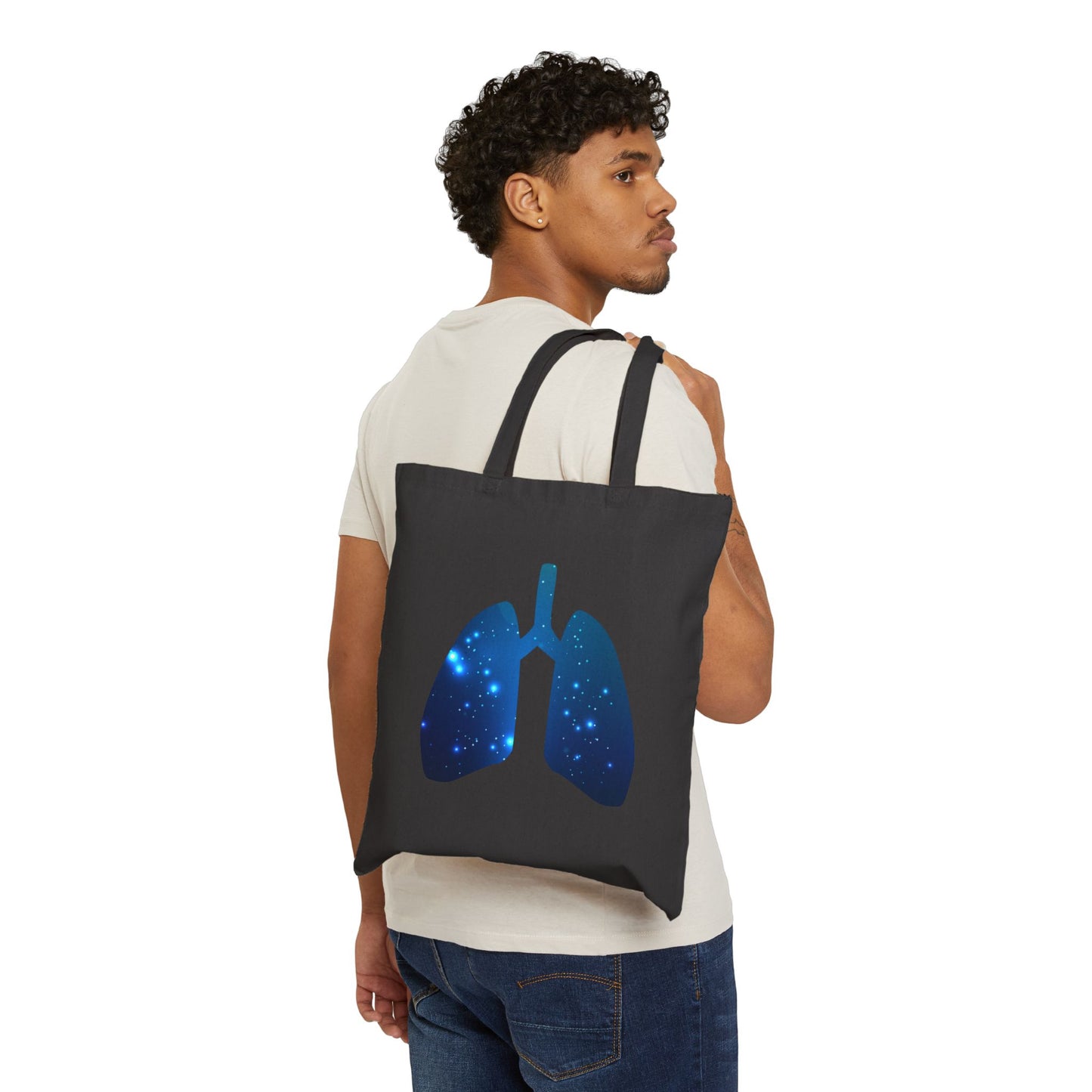 Spacey Lung Cotton Canvas Tote - Medical Abstract Art
