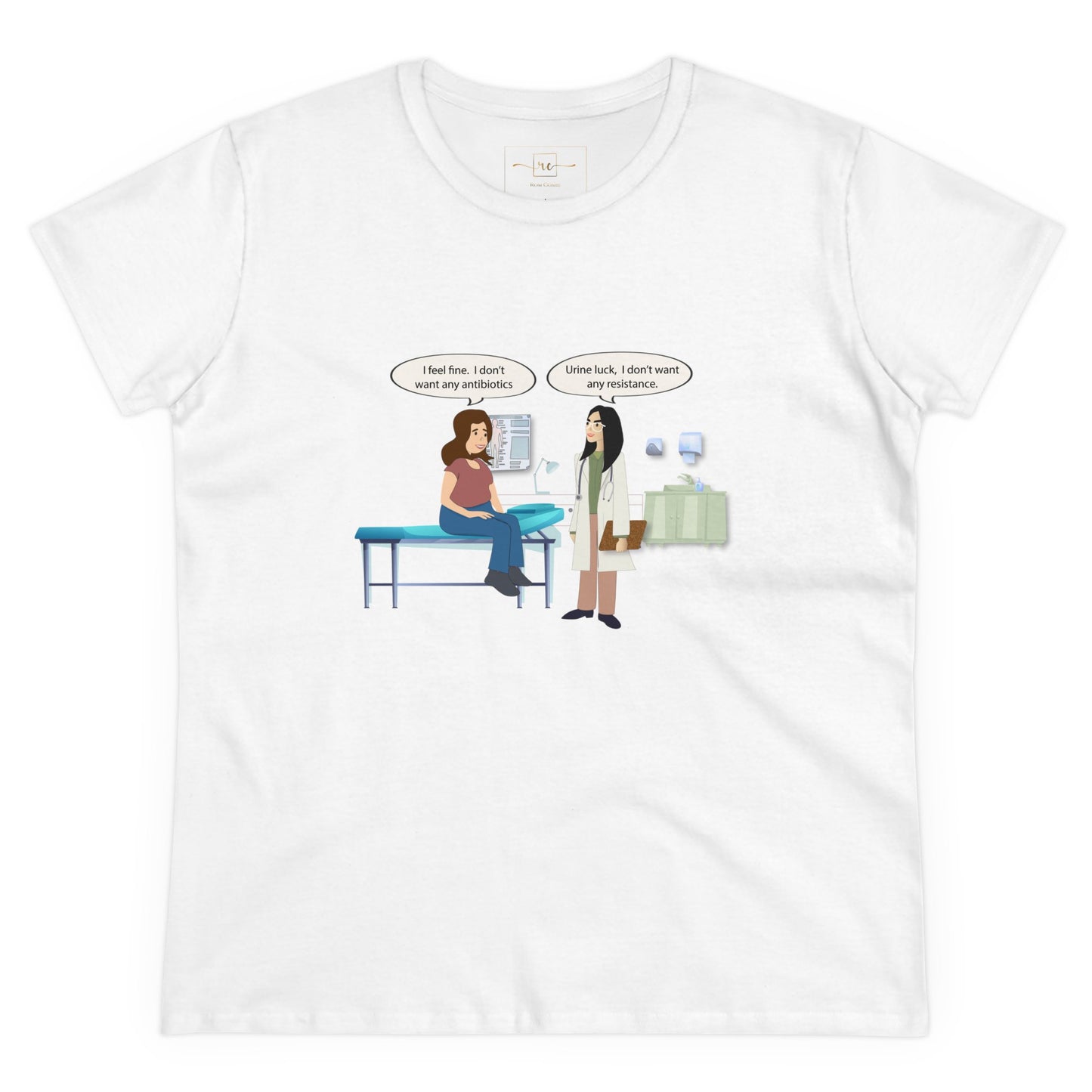 Urine Luck Women's Midweight Cotton Tee - Medical Humor