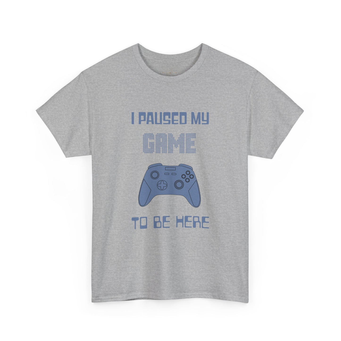 Gamer I Paused My Game Heavy Cotton T-Shirt - Humor Joke (Blue Controller)
