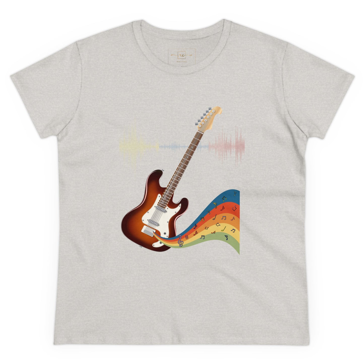 Hippie Guitar Women's Mid-weight Cotton Tee - Rock Music Graphic
