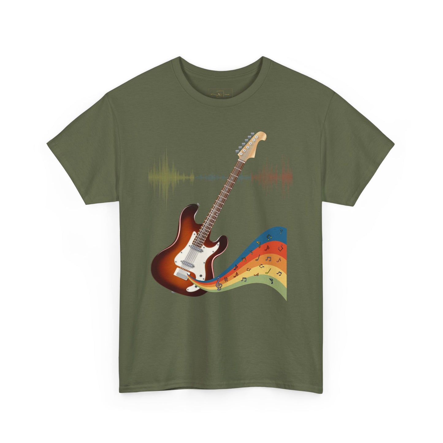 Hippie Guitar Heavy Cotton T-shirt - Rock Music Graphic Tee