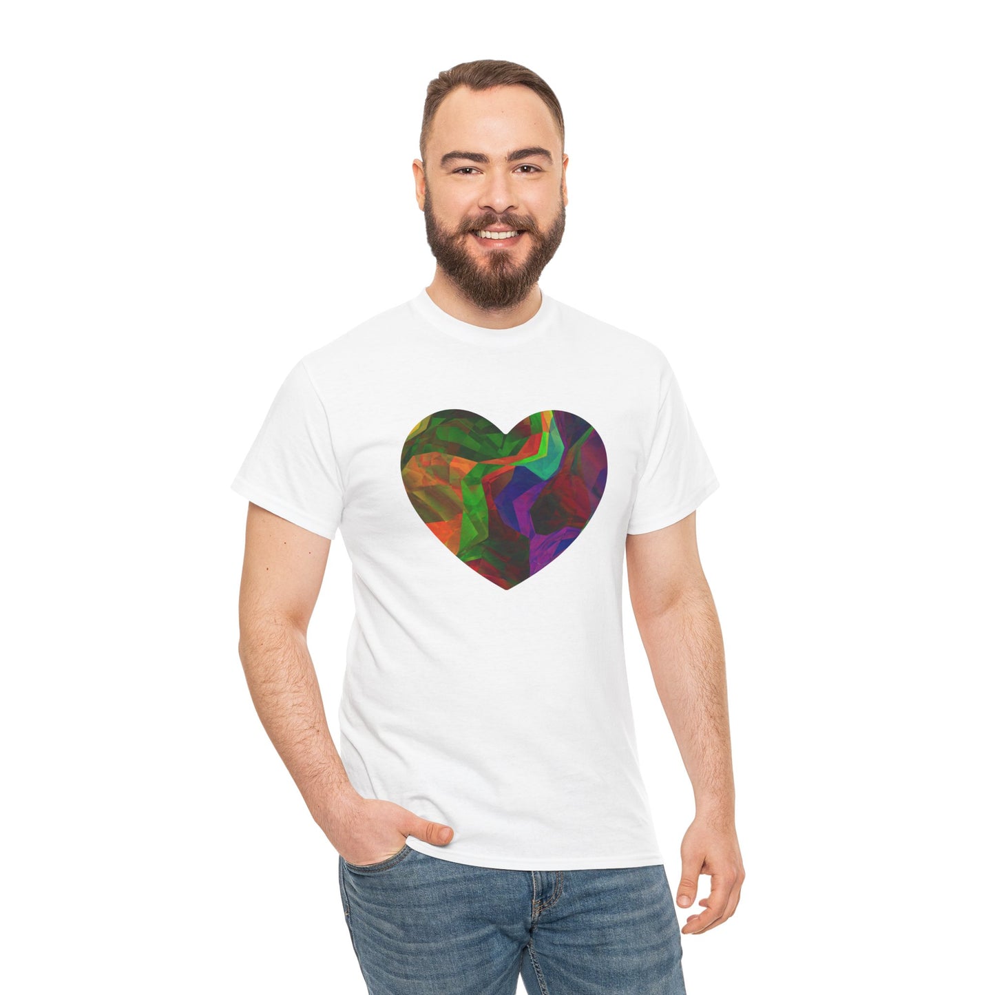 Colorful Heart Abstract Heavy Cotton T-Shirt