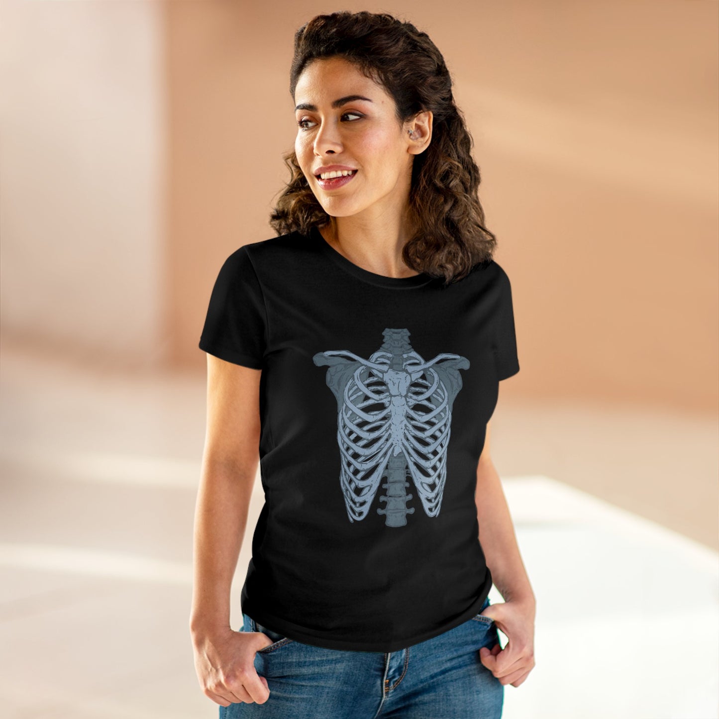 Anatomical Radiology Chest Women's Mid-weight Cotton Tee - Medical